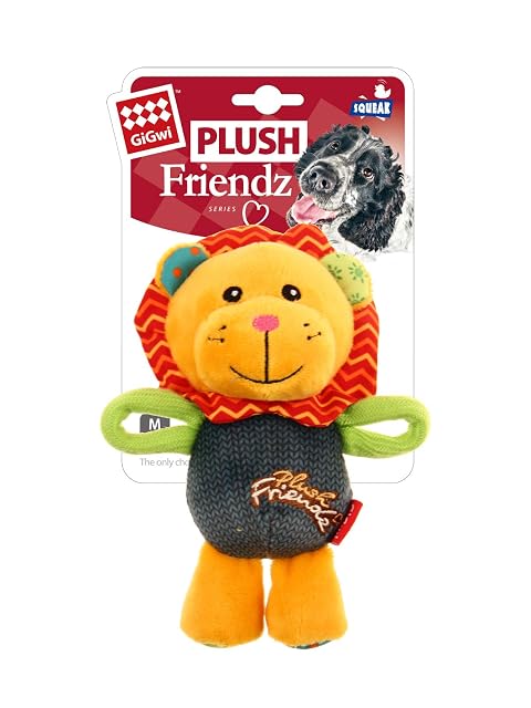 Foto 7 de 8 de GiGwi Peluche Friendz Squeaker para Perro, león, 6147