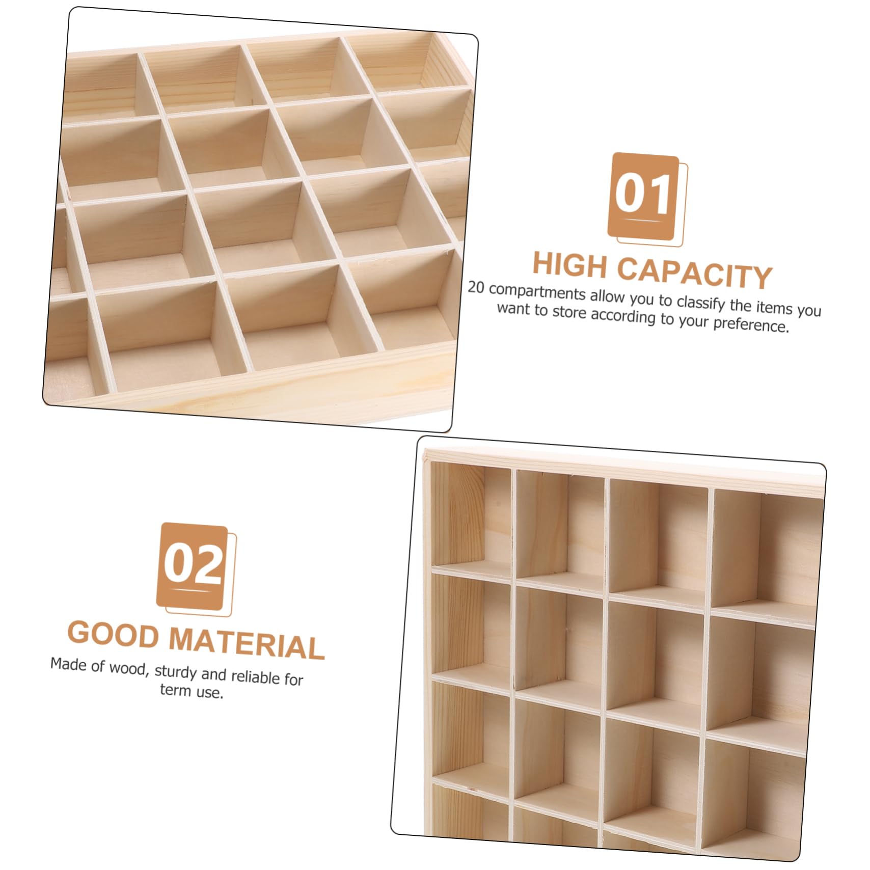 2 Pezzi Organizzatori per cassetti per Abbigliamento Calzini Intimo Trucco Articoli Vari Divisori in Legno con Coperchio per cassetti Organizzatori Cravatta Vestiti Cosmetici Contenitore per