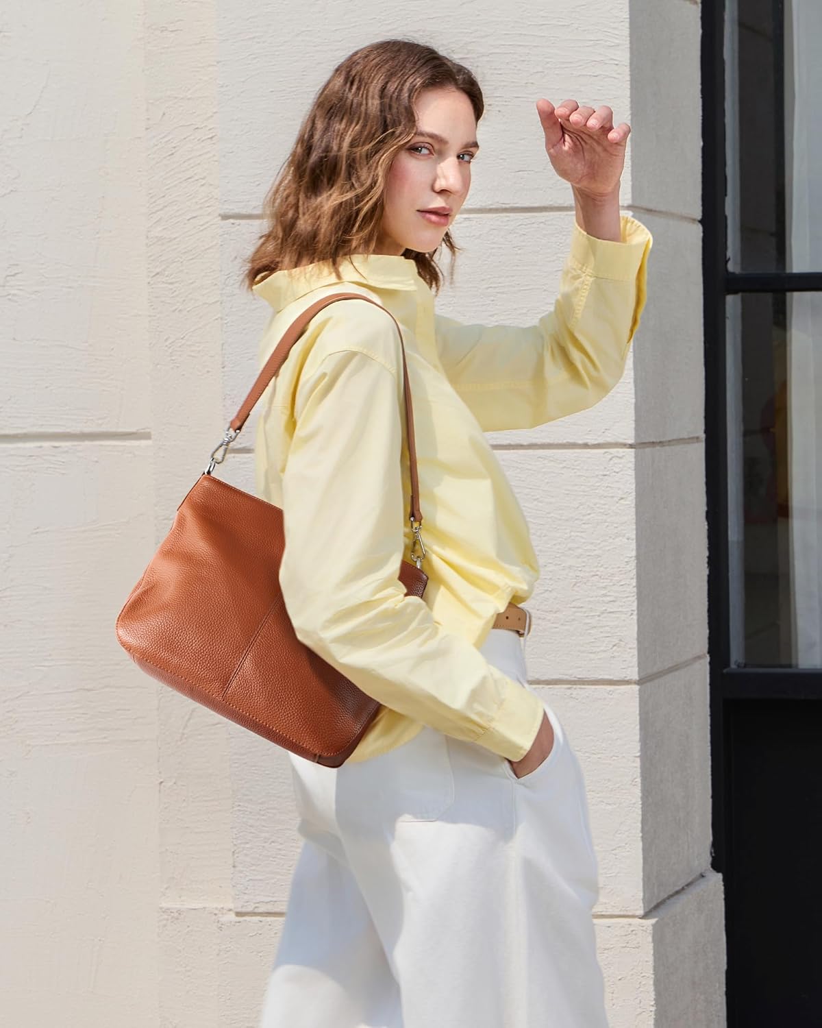 befen Genuine Leather Purse for Women Soft Crossbody Purse Hobo Bag Women's Shoulder bag Handbags with 2 Removable Straps - Image 2