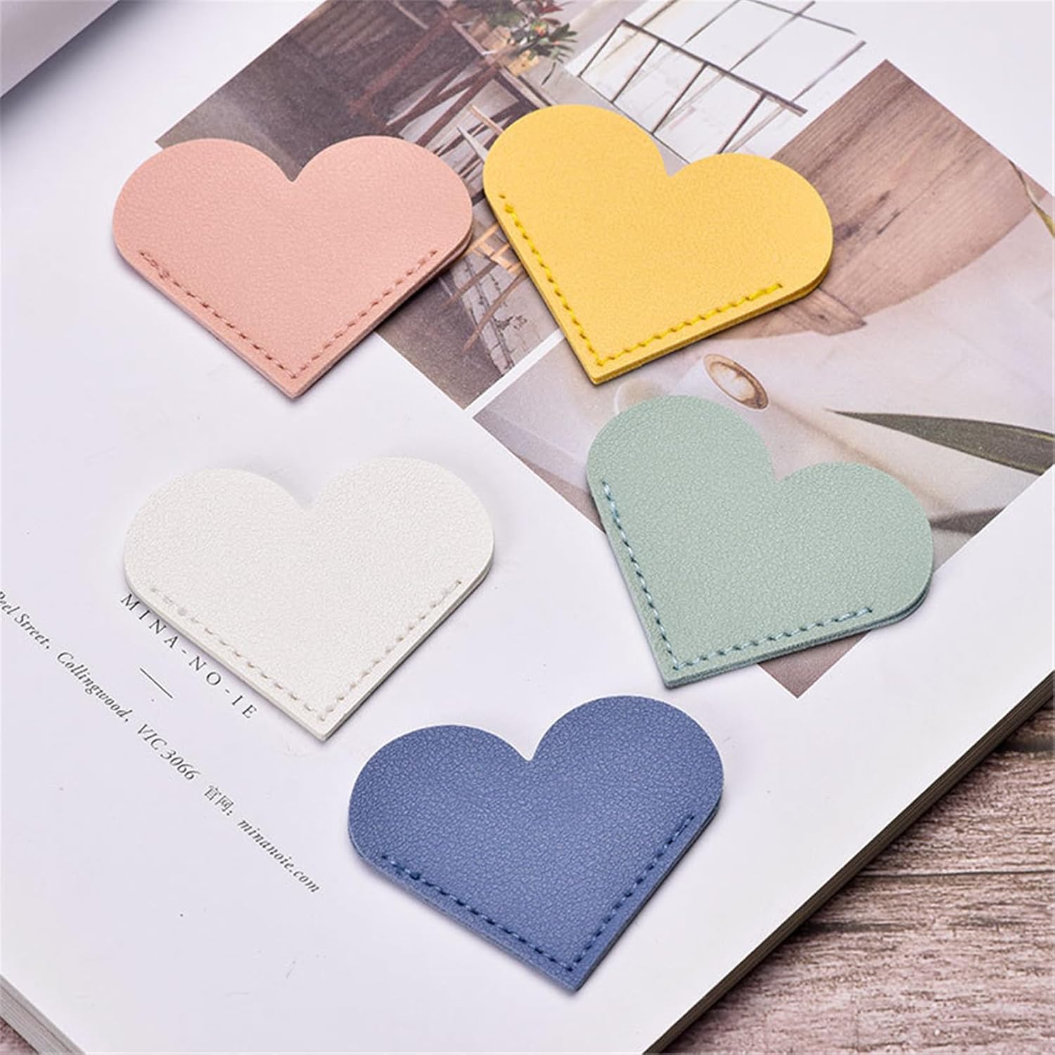 10Pcs Bookmarks for Women Book Marks for Reading Lovers, Cute Leather Heart Bookmarks for Friends Teachers Students Book Reading Lovers Present - Image 5