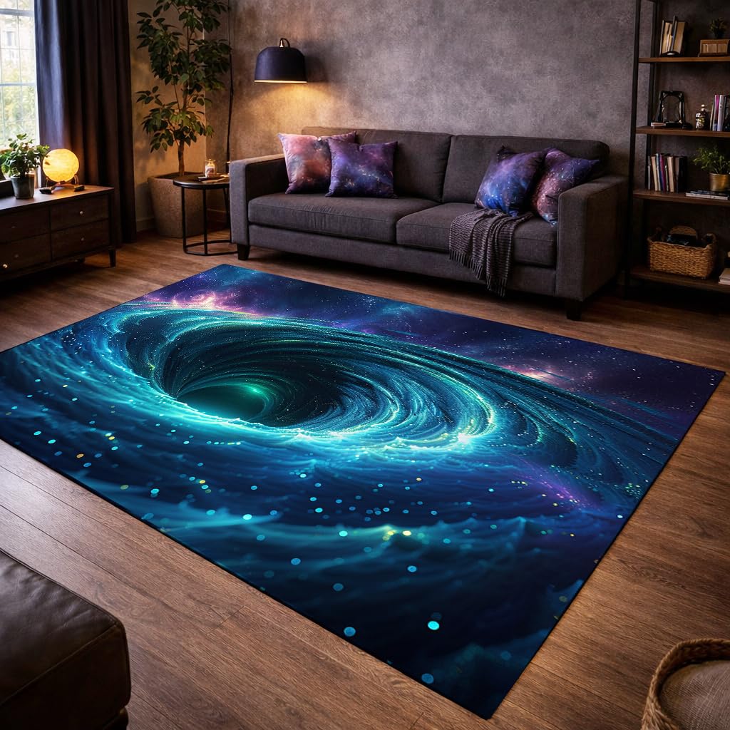 Tapis de salon moderne abstrait pour en finir avec les tapis qui glissent