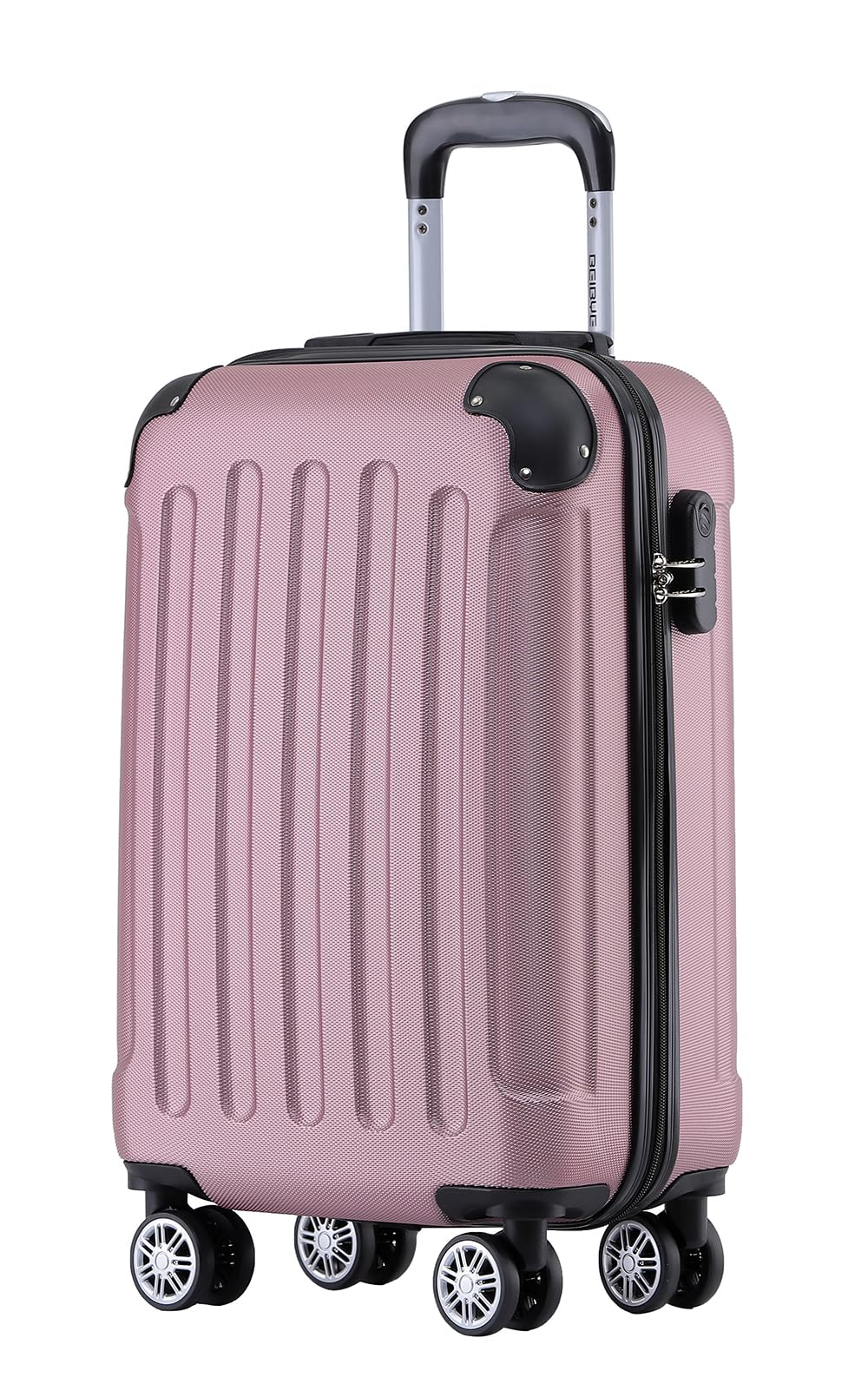 BEIBYE Hartschalen-Koffer Trolley Rollkoffer Reisekoffer Sicherheit Zahlenschloß Zwillingsrolle ABS Material Handgepäck 4 Rollen (M-L-XL-Set)