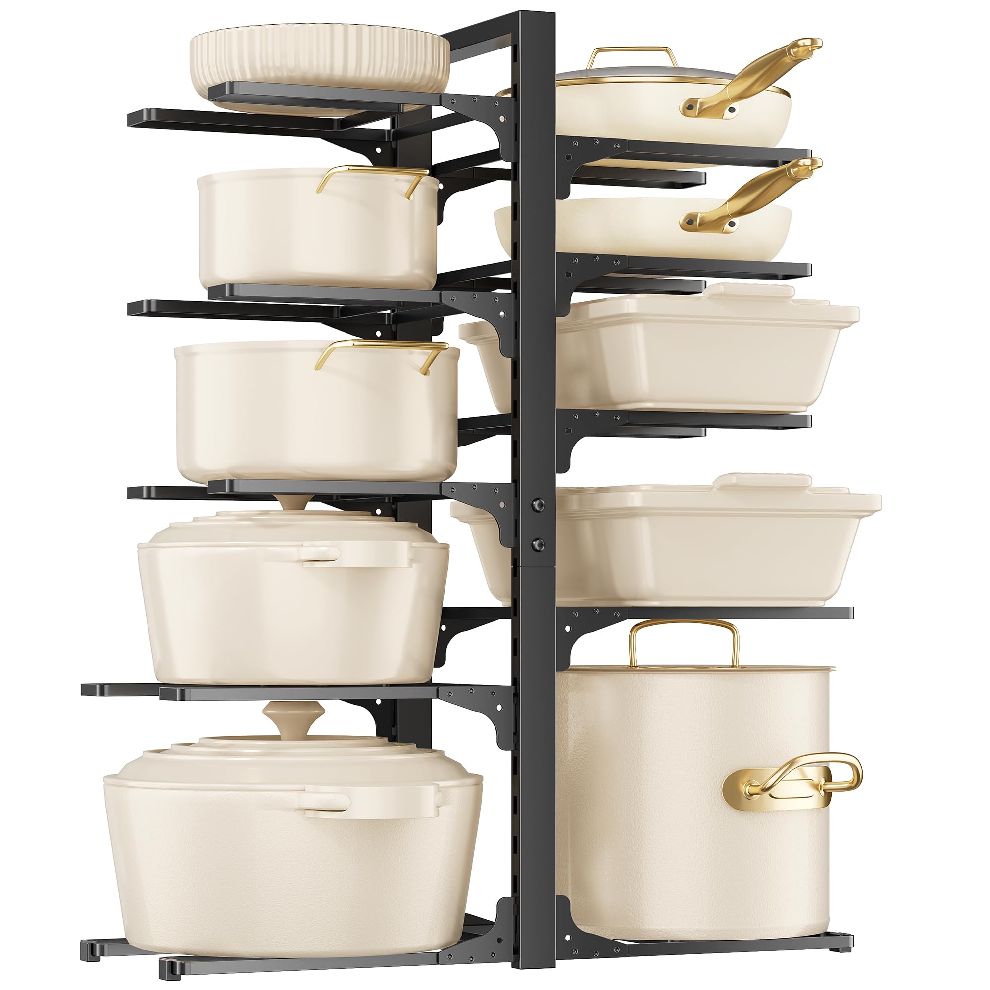 MUDEELA 10-Tier Pots and Pans Organizer under Cabinet, 23.62" H Heavy Duty