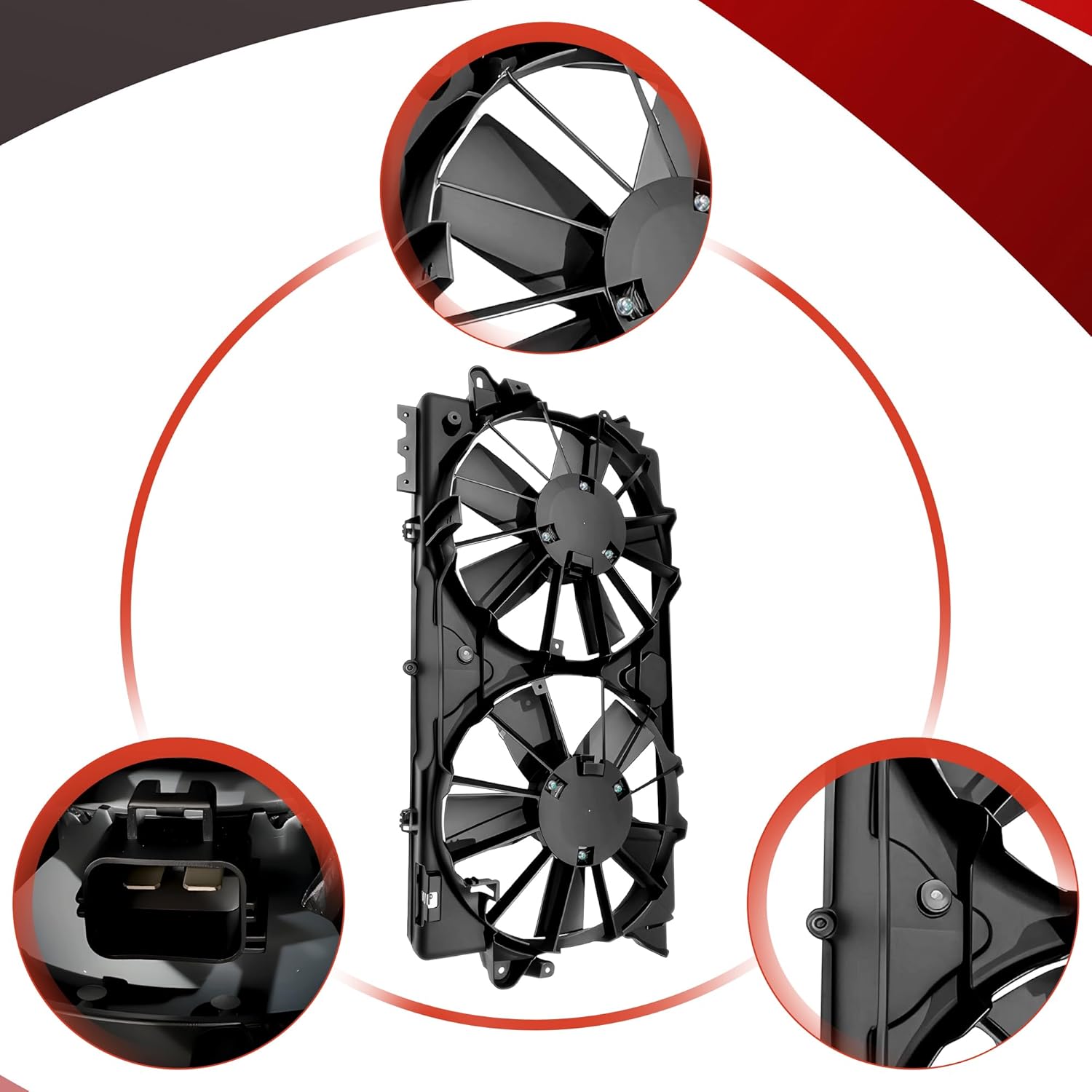 PartsFlow Engine Cooling Fan Assembly for 2010 2011 2012 2013 2014 Ford F-150 Expedition for 2010 2011 2012 2013 2014 2015 2016 2017 Lincoln Navigator 620-422