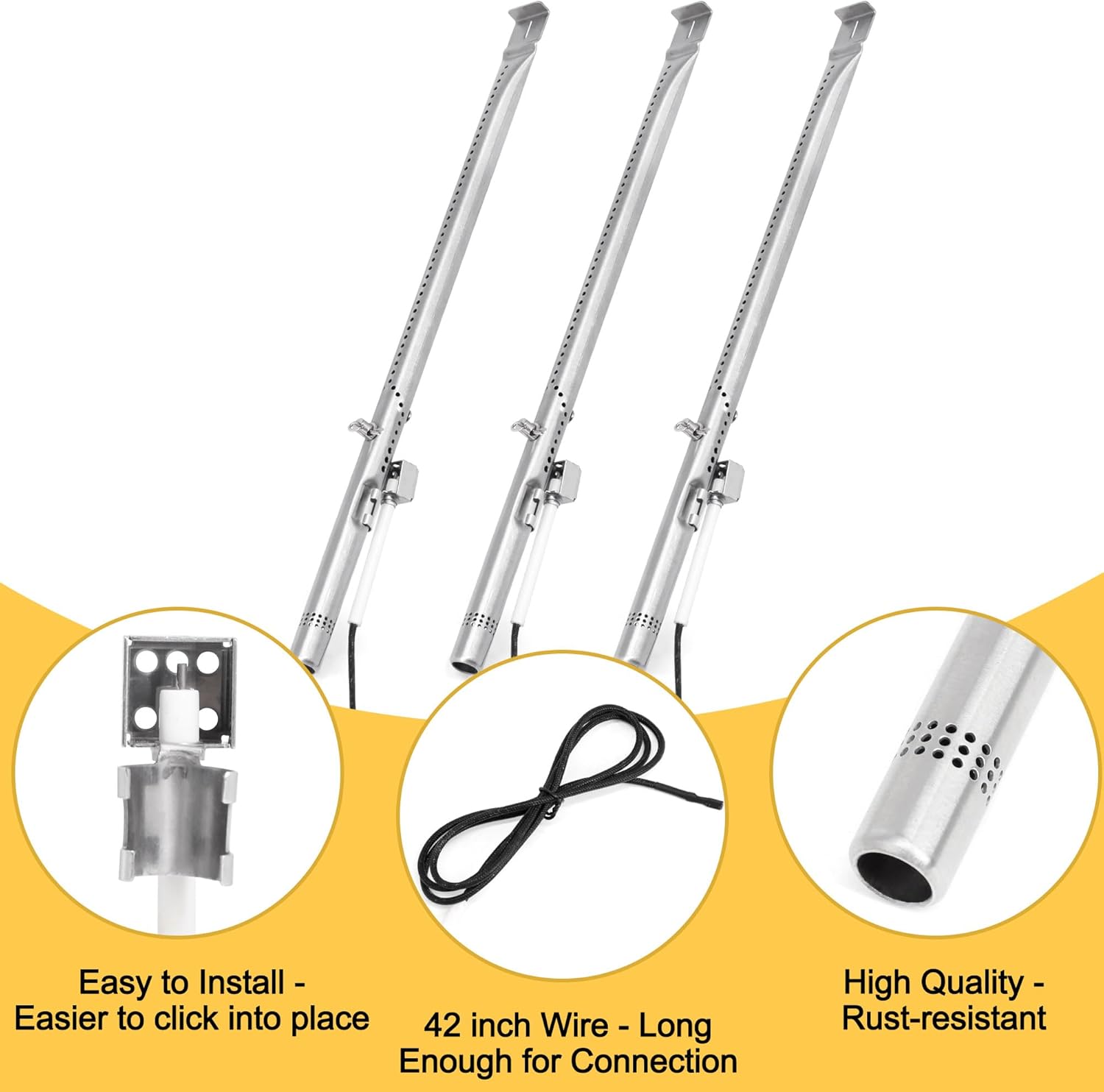 Grill Replacement Parts for Charbroil Advantage 3 Burner 463343015, 463370015, 463335115, Cast Iron Grill Grates, Heat Plates Tents, Burners and Igniters for Char-Broil 463343015