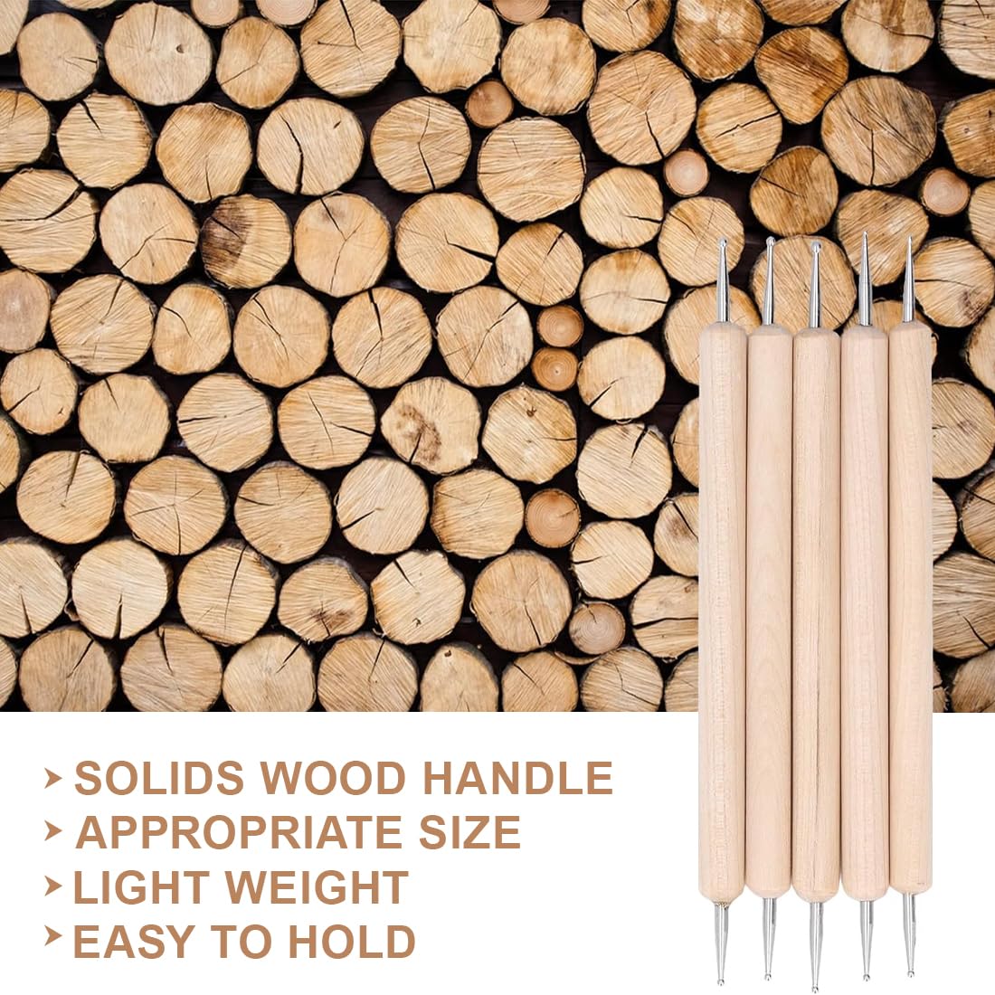 WeddHuis 5 Pezzi Penne per Embossing Dotting Tool Strumenti per Ceramica Clay Tools Stylus per Incisione e Scultura per Carta da Trasferimento Mandala Pittura su Pietra Artigianato in Argilla
