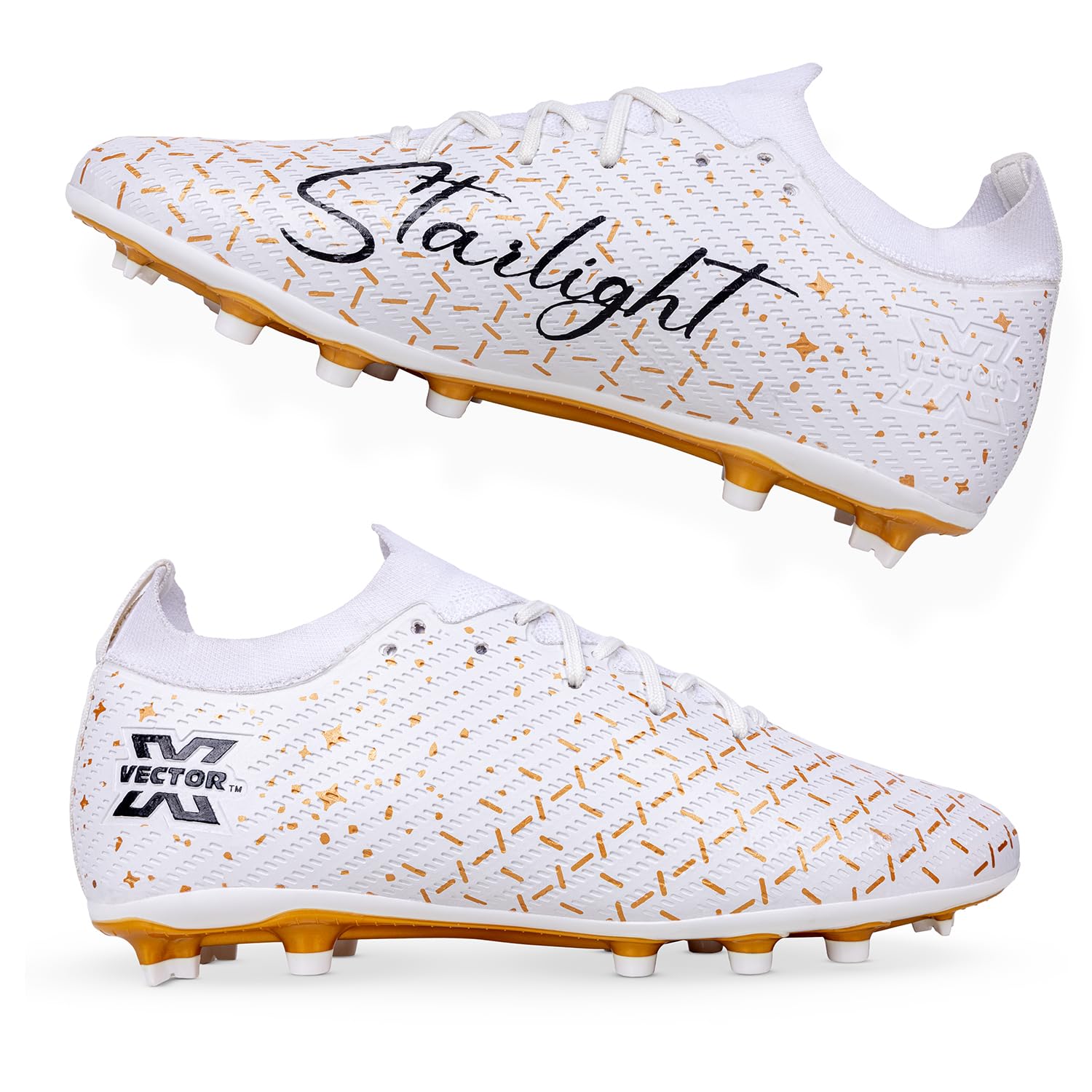 Vector X Starlight Men’s Firm Ground Soccer Cleats Shoes, 3D Texture TPU Fusing Upper with Double Color TPU Sole Lightweight Football Studs | Sports Footwear Boots for Adult, Men & Boys-image-9