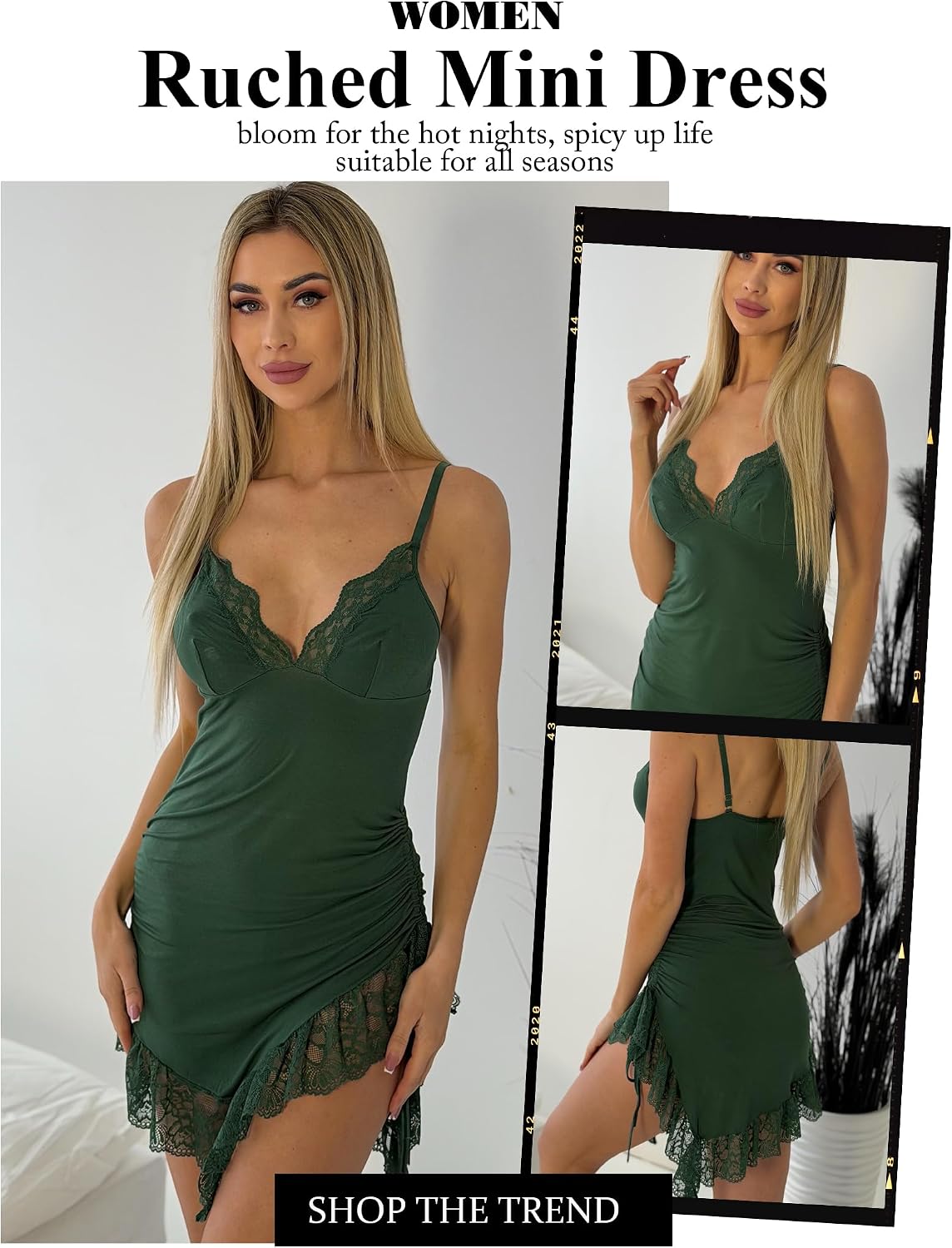 Avidlove Women's Lace Sleeveless Ruched Mini Dress Sexy Bodycon image 2