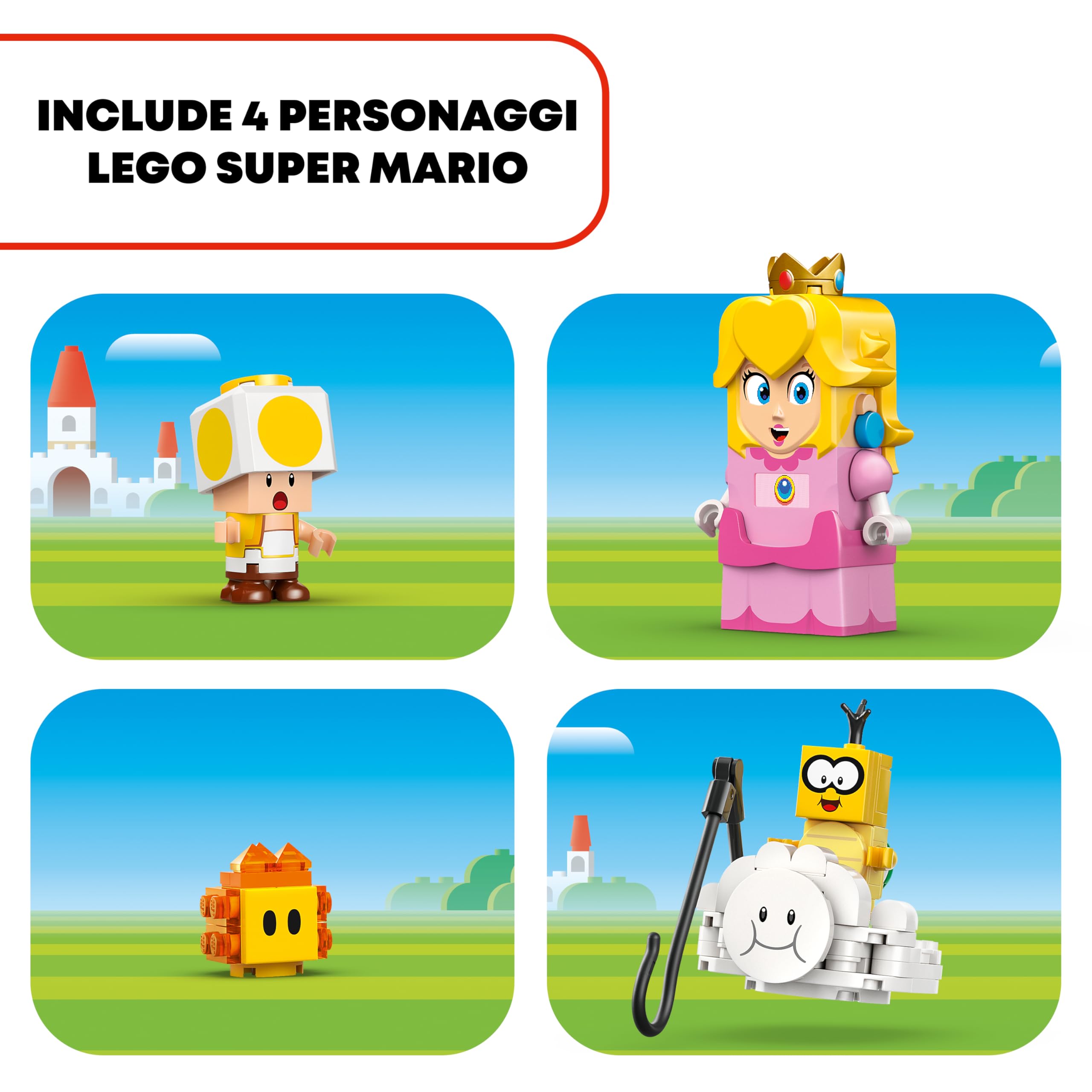 LEGO Super Mario Avventure Peach Interattiva, Giocattolo con 4 Personaggi Nintendo tra cui la Principessa e un Toad Giallo, Giochi per Bambini e Bambine da 6 Anni, Regalo di Compleanno 71441