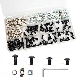222pcs M5 T-Nuts Screws Kit for 2020 Series Aluminum Extrusion 20pM5x8,20Pcs M5x10,20Pcs M5x12,14PM5x14 Hexagon Socket Screws,34Pcs M5 T Sliding Nut,40Pcs,74Pcs Washers One hex Wrench