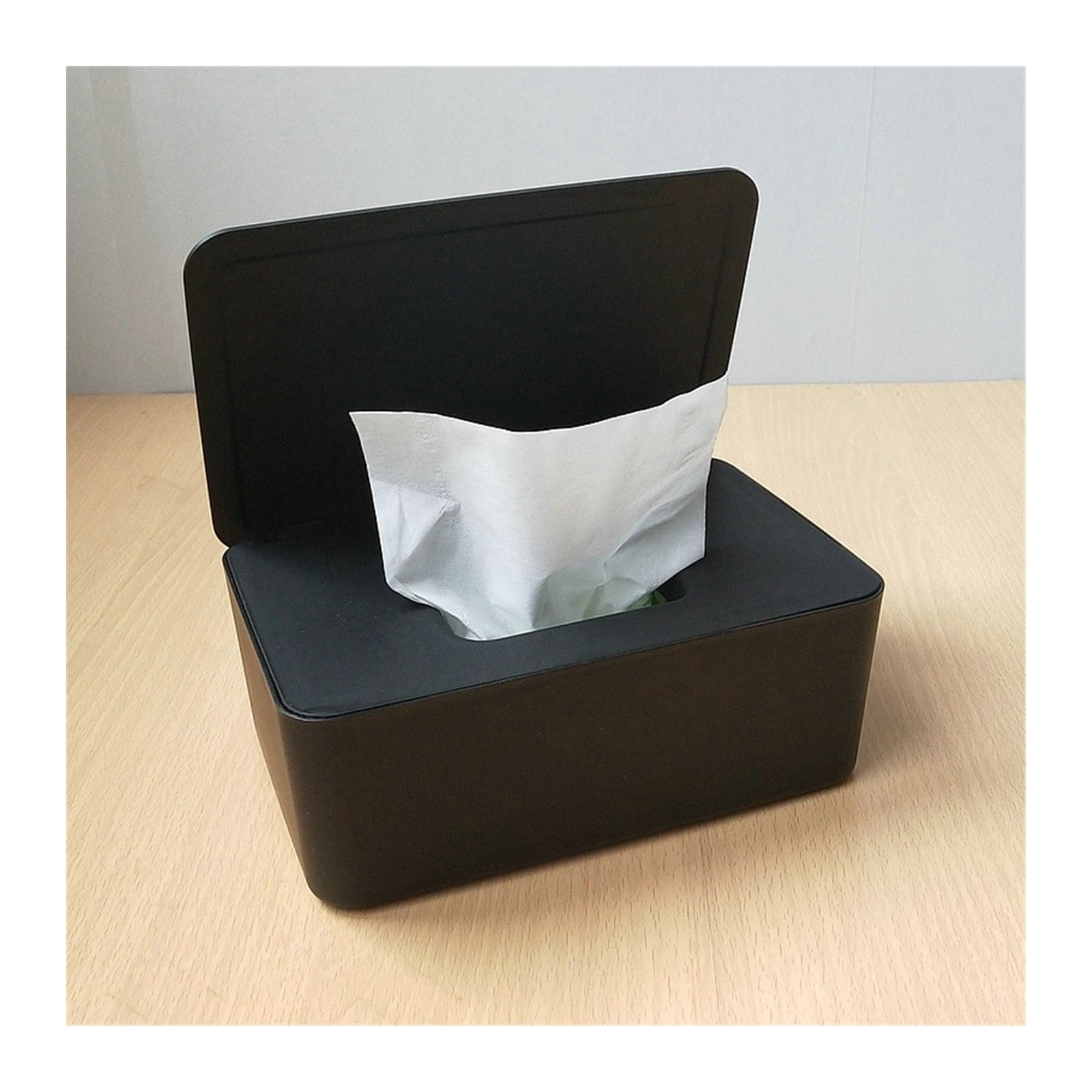 Tissue Case 1pc Household Plastic Dustproof Cover Tissue Box Desktop Home Office Decoration Wet Tissue Dispenser(Black)