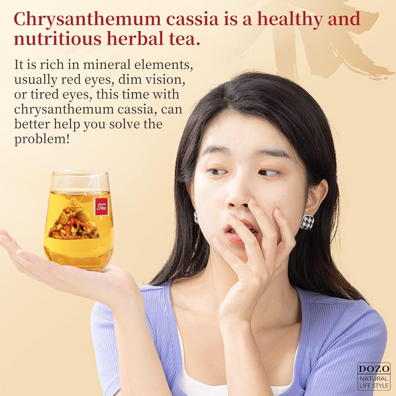 DOZO Chrysanthemum Cassia Seeds Tea Bags(240g, 30Bags) Goji Berries Red Jujube Combination Herbal Tea菊花决明子茶8.46oz(Pack of 30) - Image 5