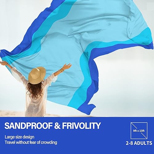 Miniatura 189 de Beach Blanket Oversized Extra Large 78" X 81",Waterproof Sandproof Beach Blanket 1-7 Adults Lightweight Durable for Travel Camping Hiking Picnic