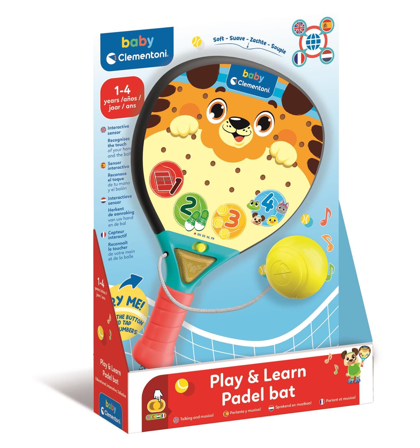 Clementoni Play & Learn Padel Bat for Babies, Light/Pastel/Vibrant, Small - Image 2