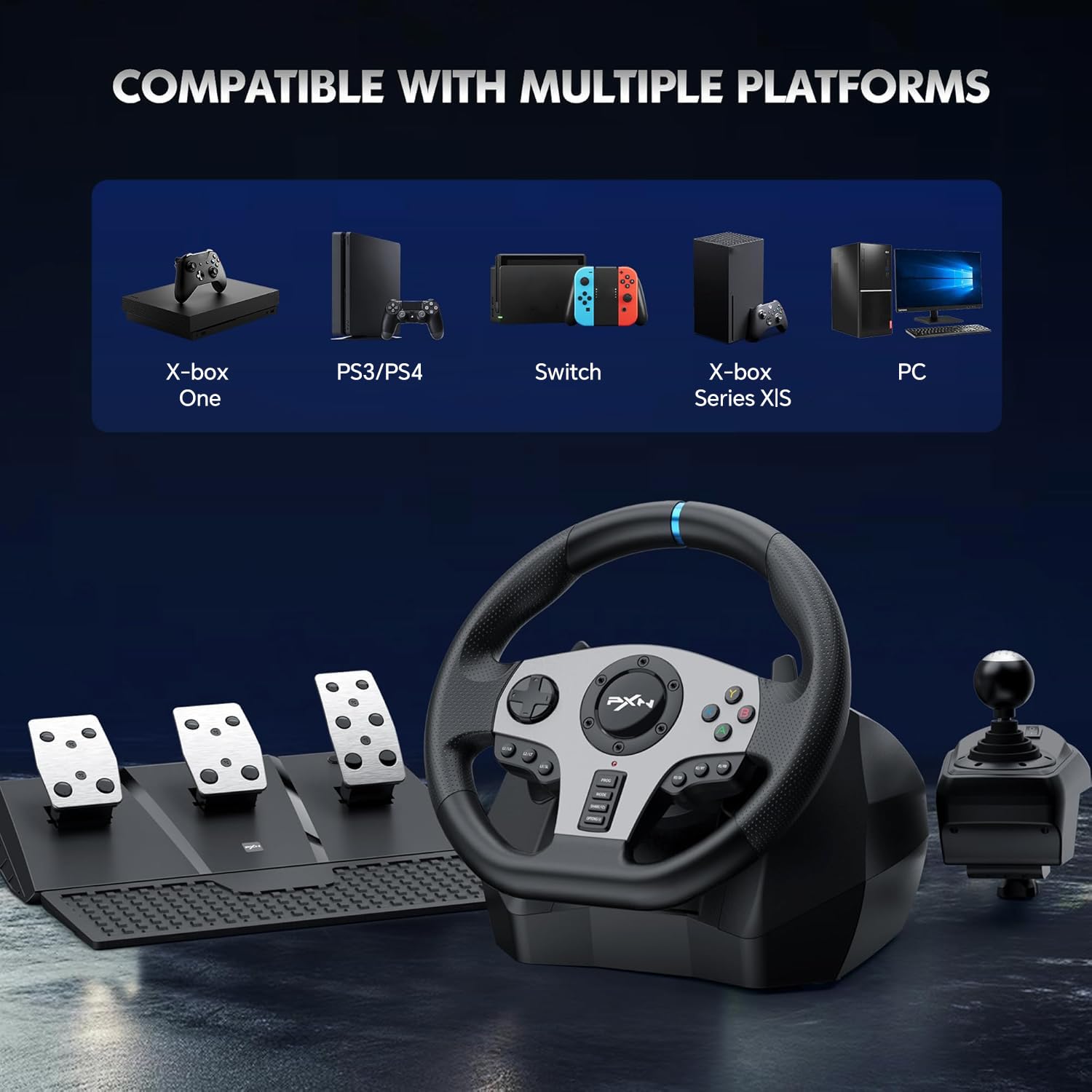 PXN V9 レーシングホイール　ステアリングホイール Amazon.co.jp: PXN Racing Wheel Steering Wheel - V9 Driving Wheel