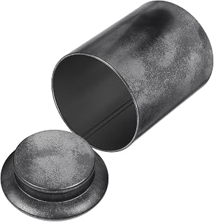 SHINEOFI Portable Tea Canister Tinplate Airtight Lid Storage Helper Black