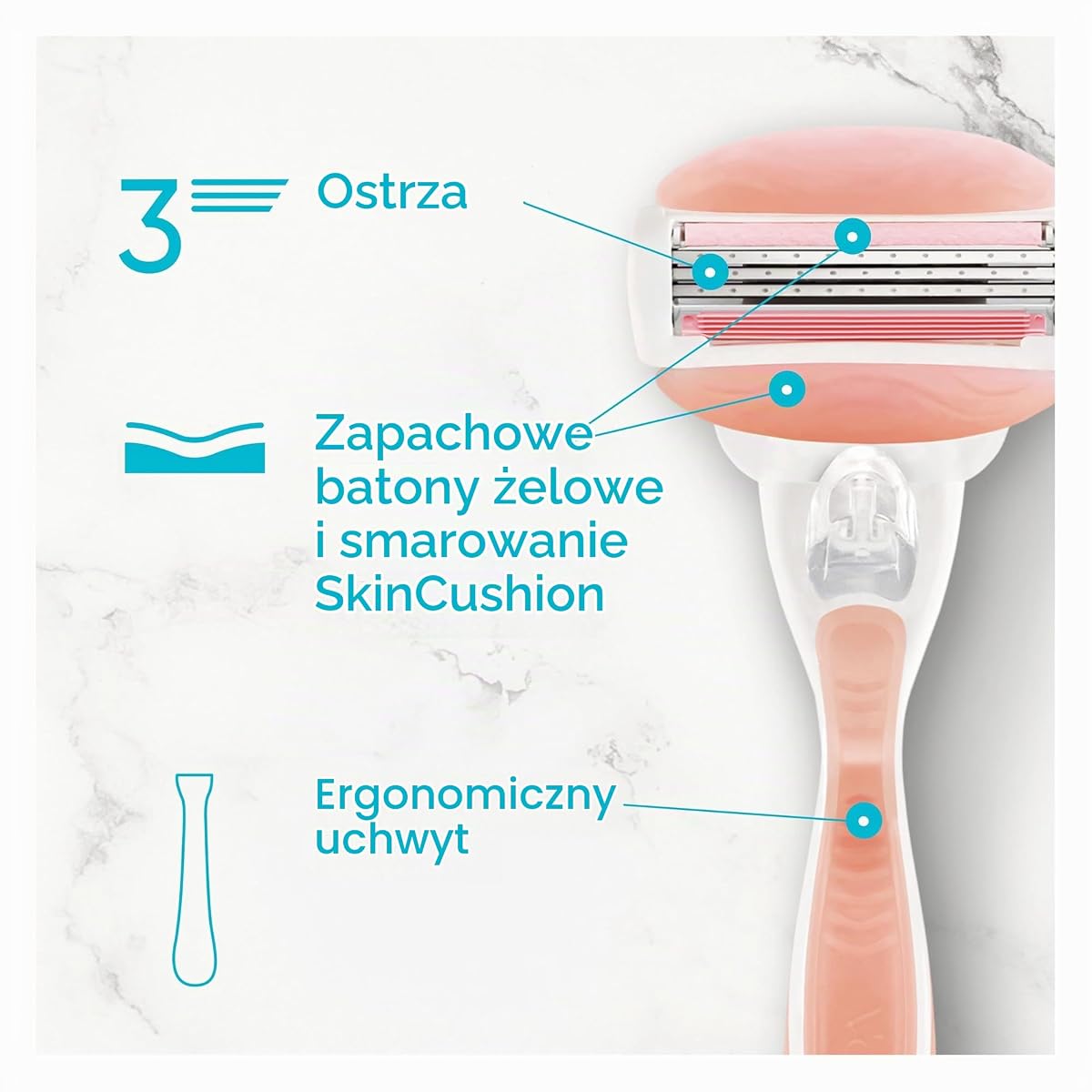 Gillette Venus Comfortglide Spa Breeze, trymer damski, 1 uchwyt + 6 wkładów, miękka, dokładna i trwała depilacja