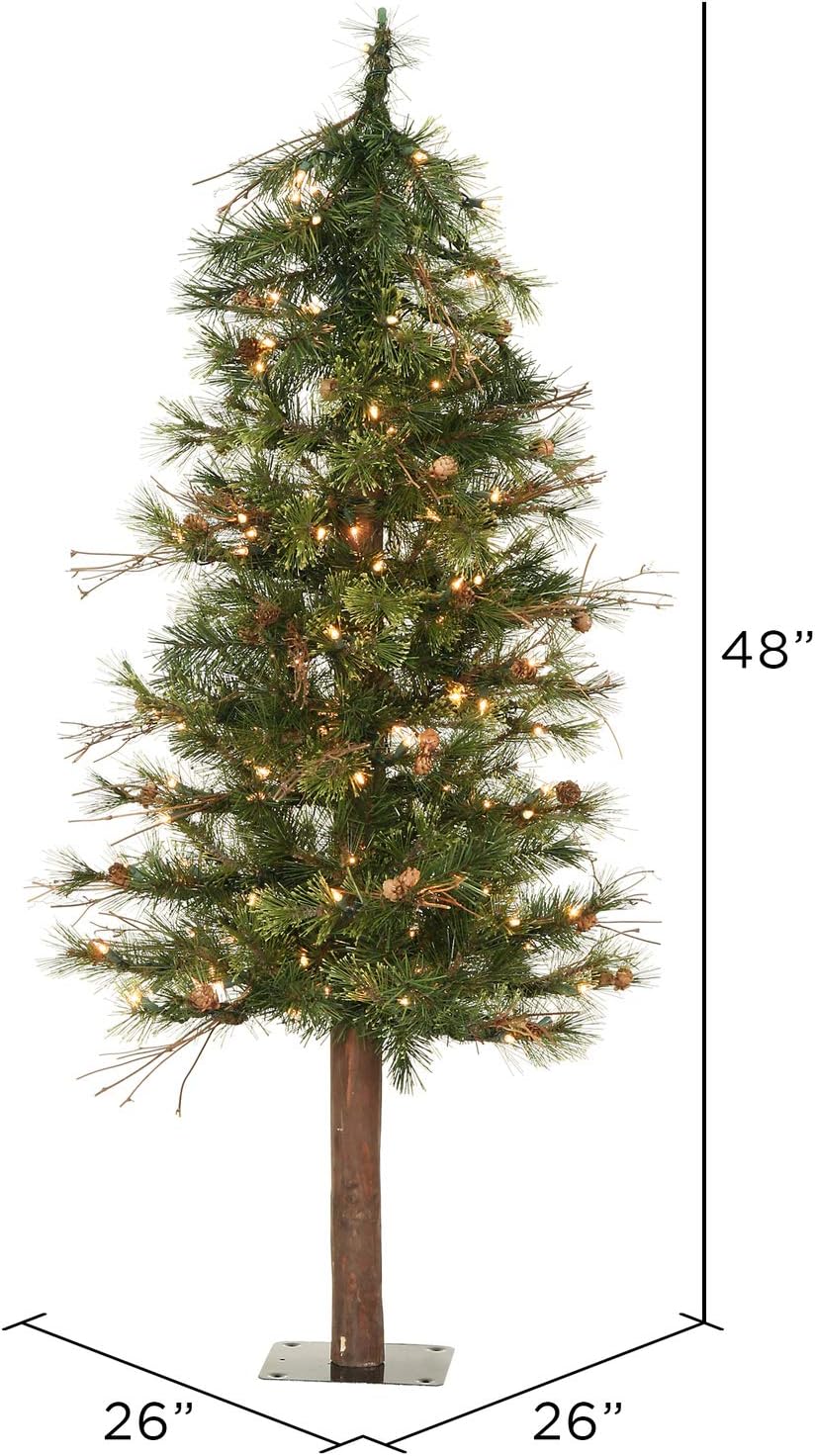 Vickerman 6' Mixed Country Alpine Artificial Christmas Tree, Clear Dura-Lit® Mini Lights - Faux Christmas Tree - Seasonal Indoor Home Decor