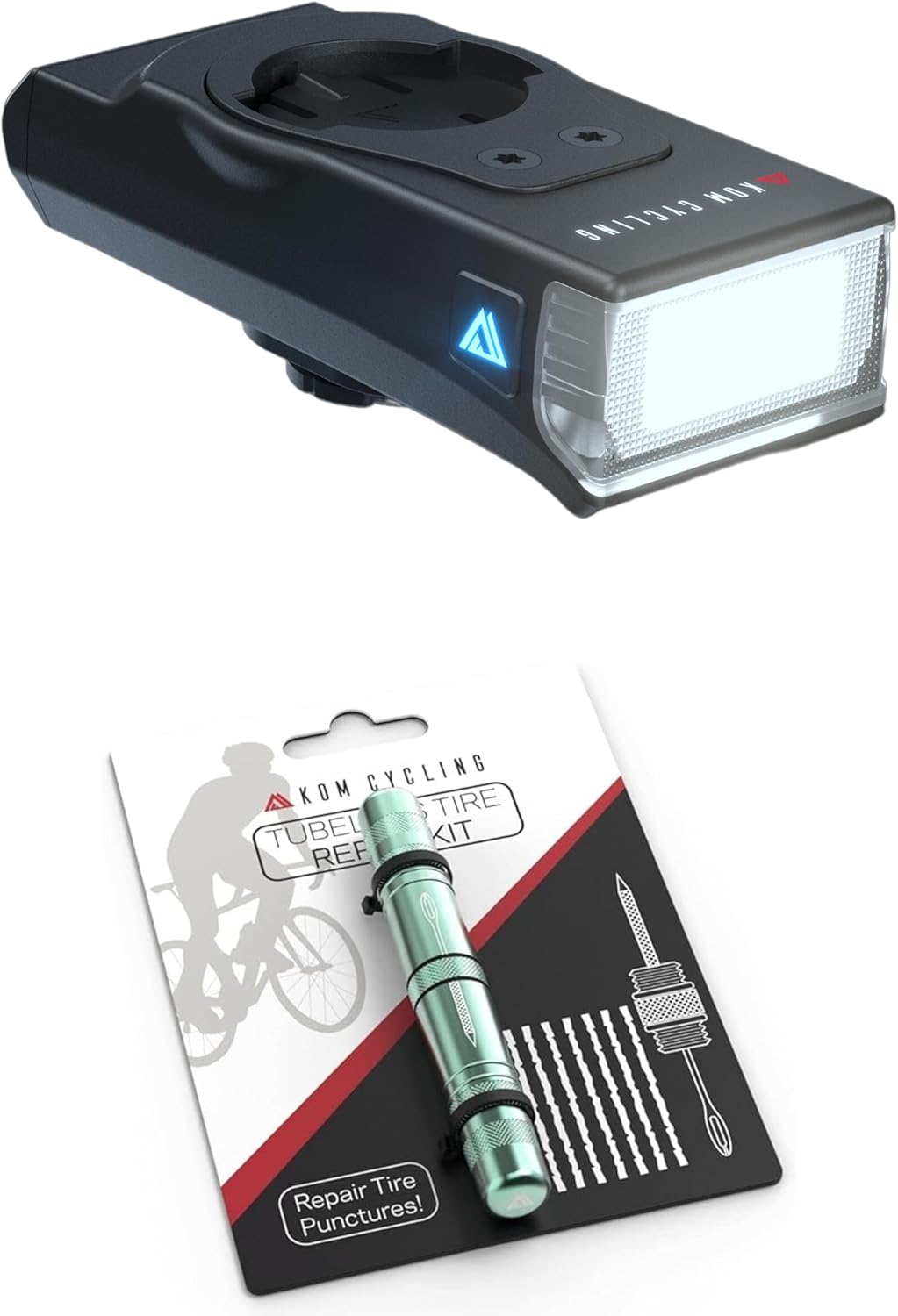 350 Lumens Quick Release Light + Tubeless Tire Repair Tool - Celeste