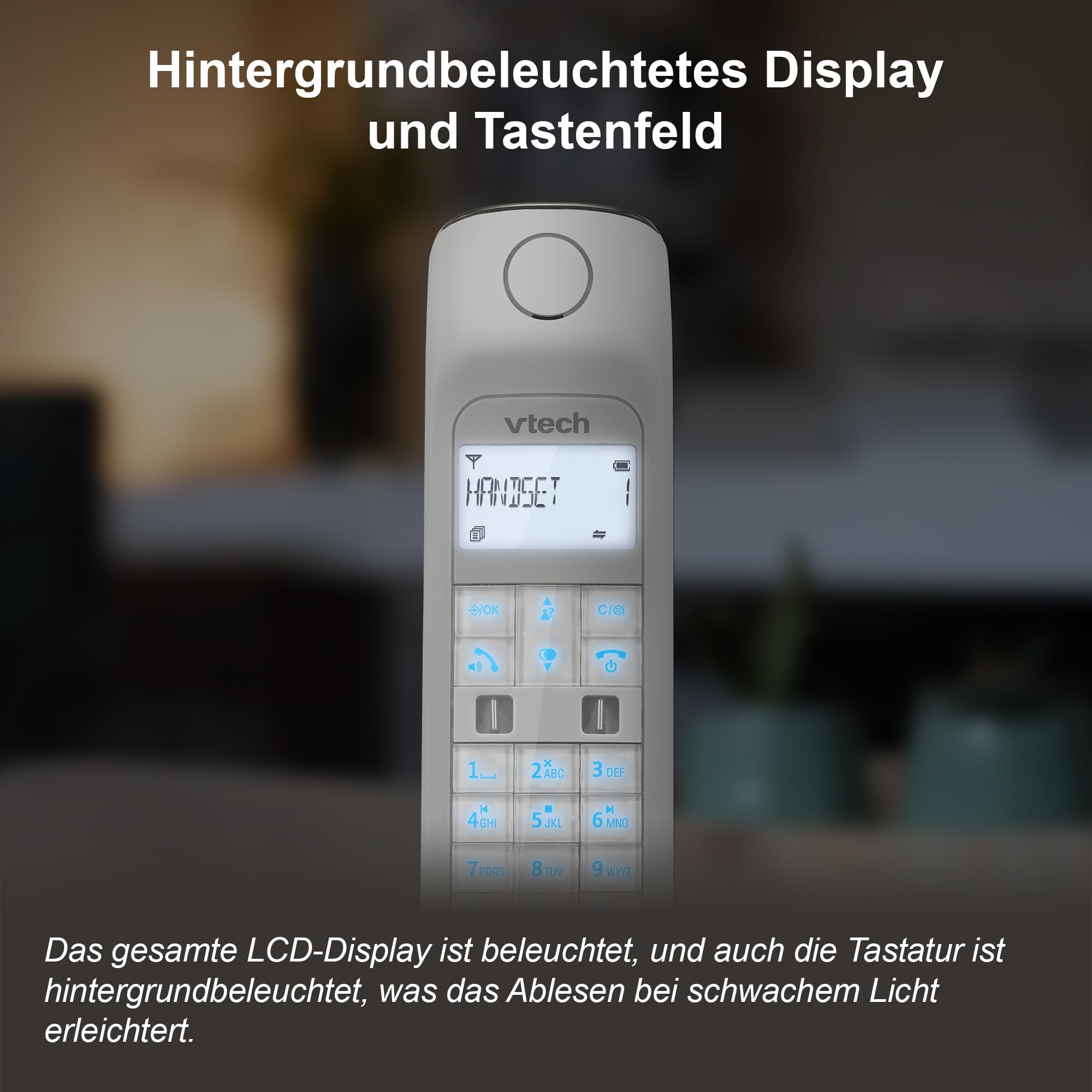 VTech LS1350 Retro-Design Telefon Schnurlos DECT Schnurlostelefon mit digitalem Anrufbeantworter, Anrufsperre, Freisprecheinrichtung und Wahlwiederholung, hintergrundbeleuchtetem Display und Tastatur