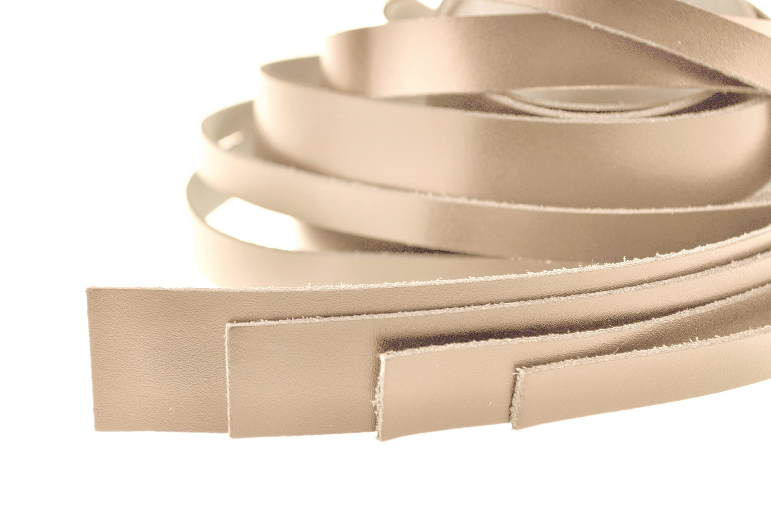 esnado Soft leather cord flat, 1 metre, width: selectable, genuine leather, vegetable-tanned, for crafts making bracelets
