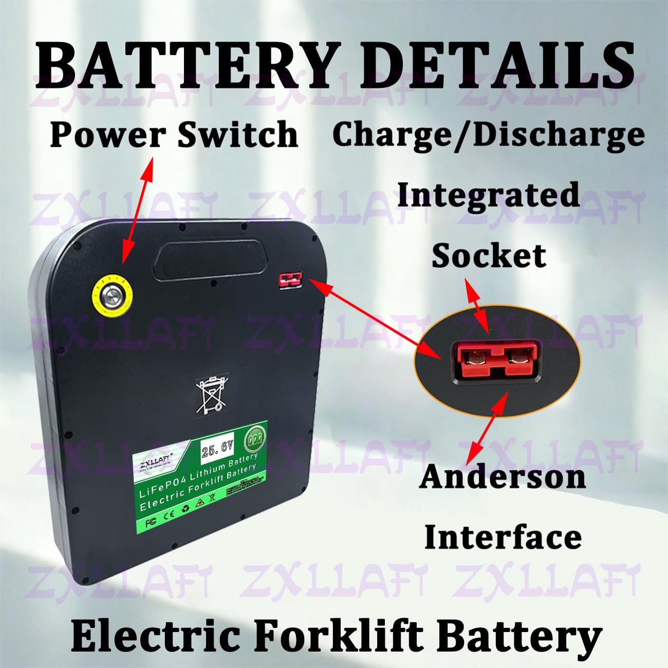 25,6 V Batteria Carrello elevatore Elettrico 48 V Batteria al Litio per transpallet Elettrico PWB15 Batterie LiFePO4 per PWB20 sollevatori telescopici PWB30