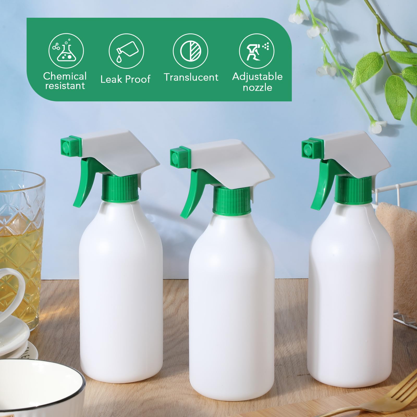 Tanlade 30 Pack 16 oz Refillable Plastic Spray Bottles