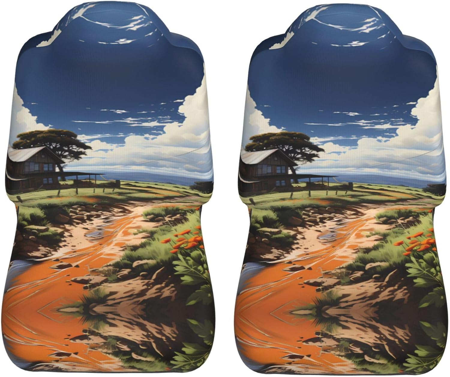 Universal Idyllic Scenery Printed car seat Covers are Suitable for Most Seats in Trucks, Vans, and Other Similar Vehicles.