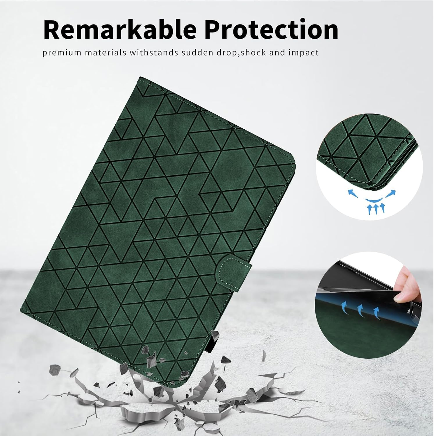 Case for Samsung Galaxy Tab S10 Lite/S10 FE/S9 FE 10.9 Inch/S9 11 inch - Multi-Angle Viewing PU Leather Folio Case with Magnetic Clasp, Auto Wake/Sleep Smart Tablet Cover, Green