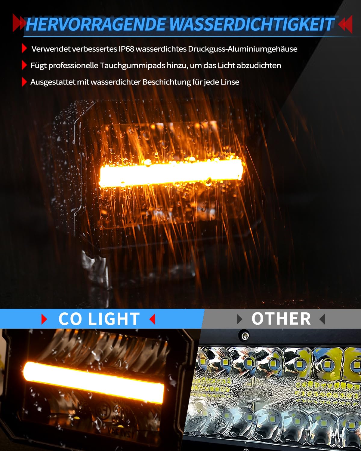 CO LIGHT Barre LED 32" 160W 32000LM Rampe Offroad Longue Portée 1688M IP68 DRL Anti-Éblouissement 12V 24V Pour Tracteur Camion 4x4 Quad SSV Homologuée ECE Avec Kit De Câblage