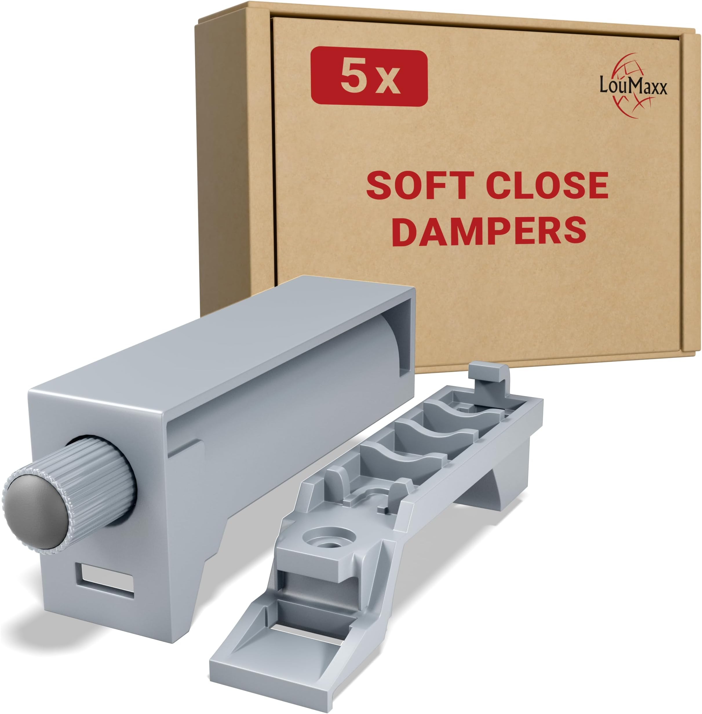 LouMaxx Soft Close Dampers Set of 5, Furniture Door Dampers Hinge Assembly,Door Damper Soft Close, Cupboard Door Soft Closers, Door Damper Cabinet for Retrofitting and for Soft and Quiet Closing