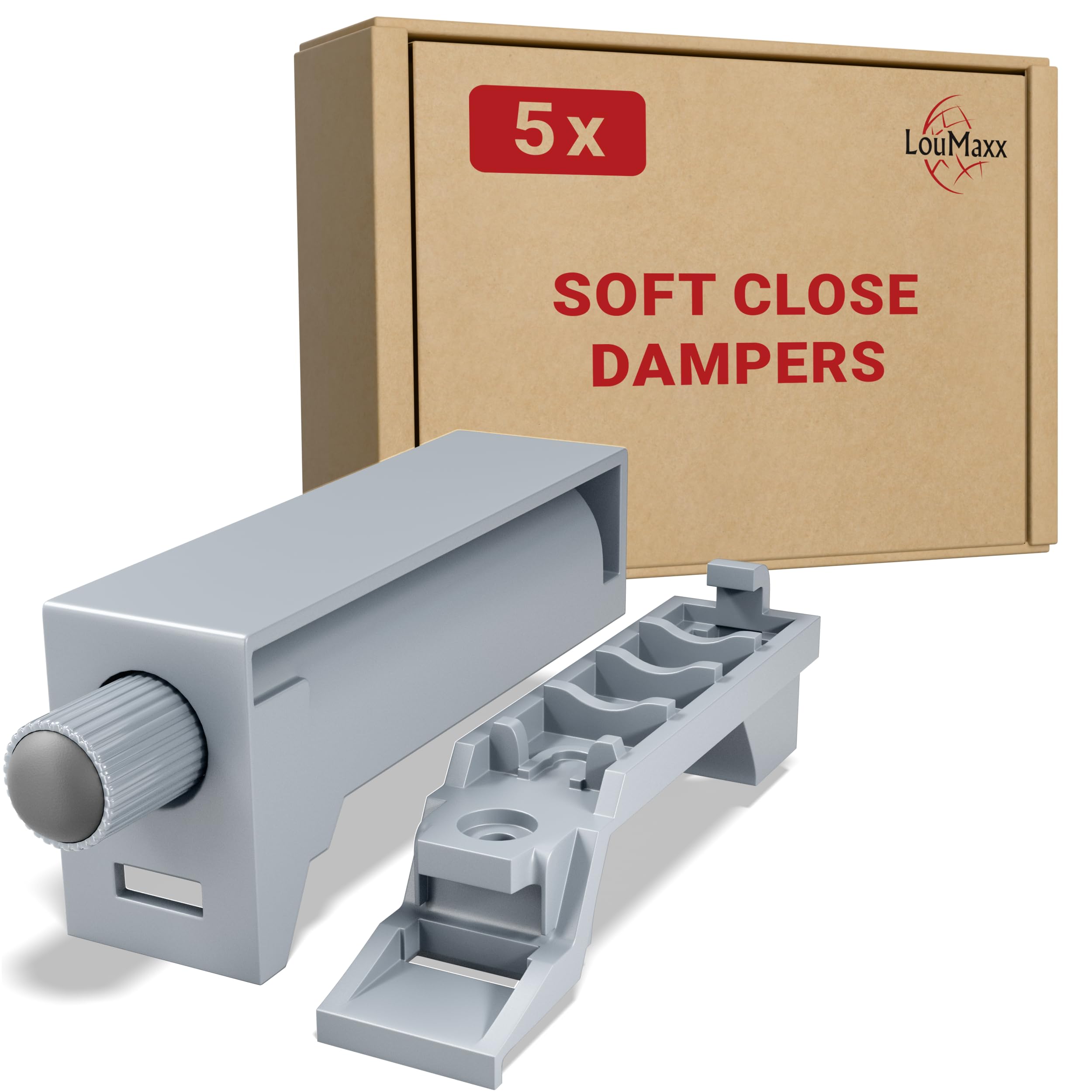 LouMaxx Soft Close Dampers Set of 5, Furniture Door Dampers Hinge Assembly,Door Damper Soft Close, Cupboard Door Soft Closers, Door Damper Cabinet for Retrofitting and for Soft and Quiet Closing
