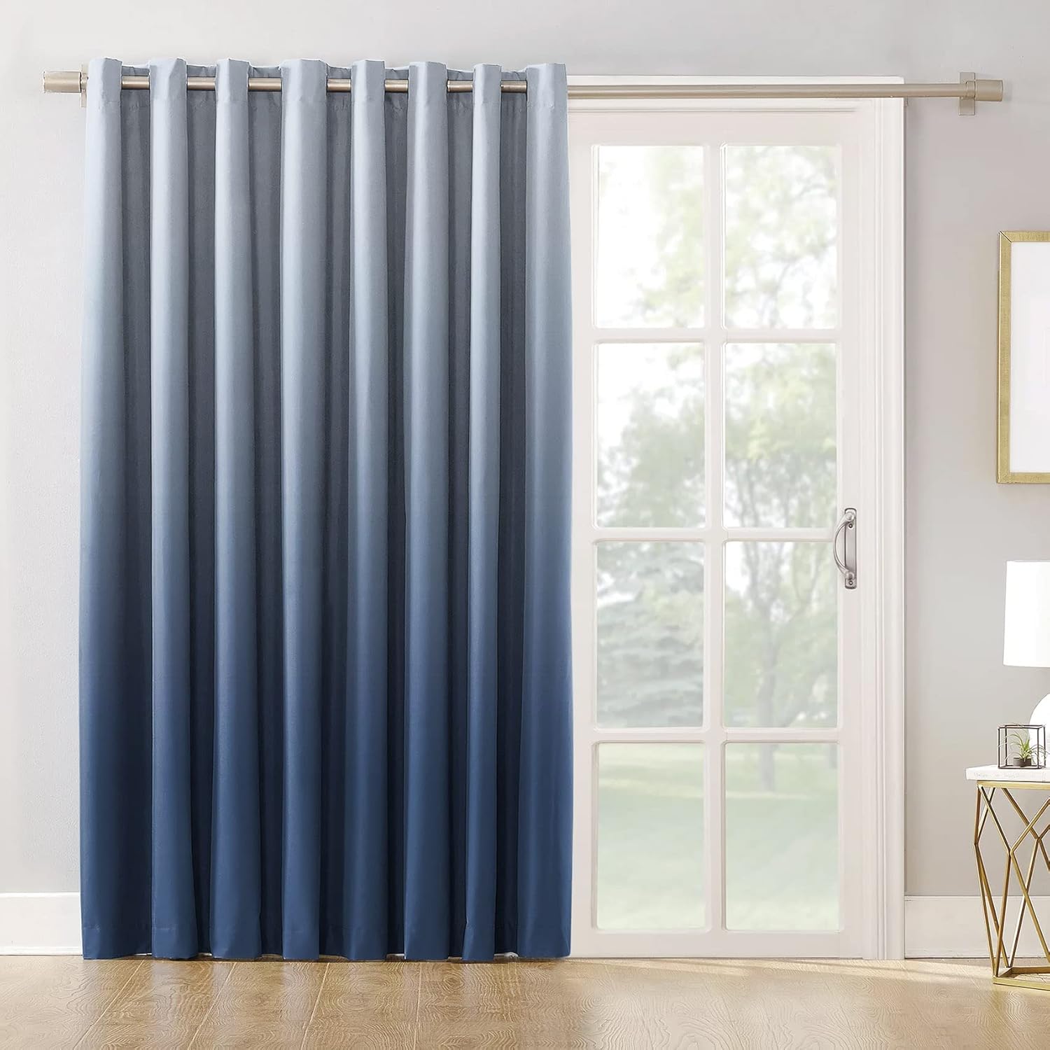 Navy Blue Ombre Bedroom Curtains Blackout Curtains 84 inches Long Thermal Insulated Window Drapes for Living Room 2 Panels 42x84inch