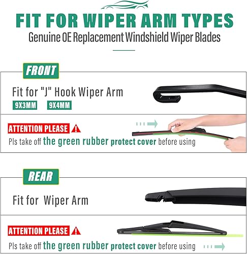 Vista 301 de 26" 20" 16" Windshield Wiper Blades Replacement for Dodge Grand Caravan 2008-2020 / Chrysler Town & Country 2008-2016 Premium All Weather Front Rear