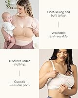 Vista 5 de Kindred Bravely Almohadillas de lactancia orgánicas reutilizables, lavables, para lactancia y pérdidas con bolsa de transporte, paquete de 10