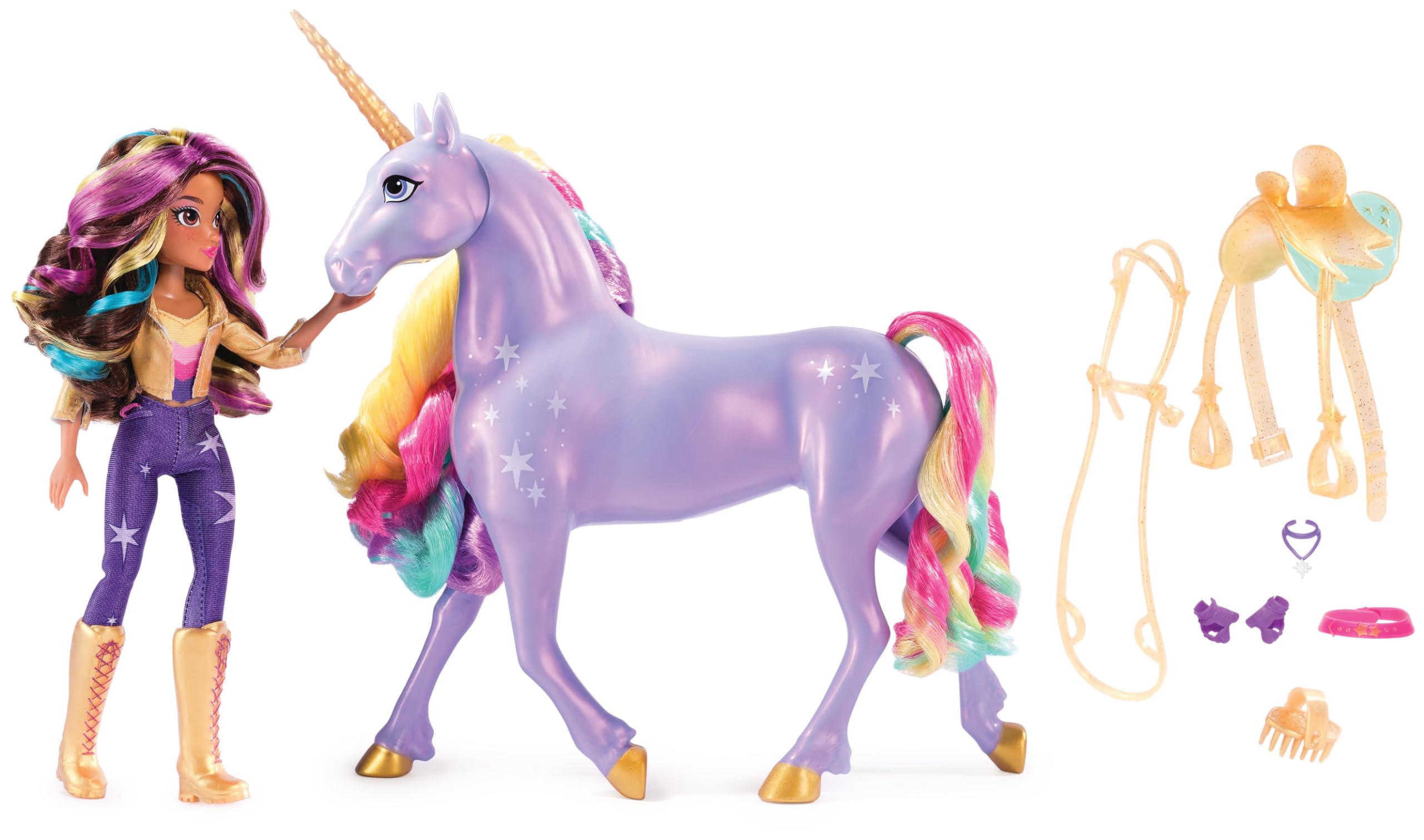 Unicorn Academy, Sophia & Interactive Rainbow Light-up Wildstar Unicorn, Giocattolo con luci, Suoni e Musica, Bambole e unicorni Giocattolo per Bambine dai 4 Anni in su