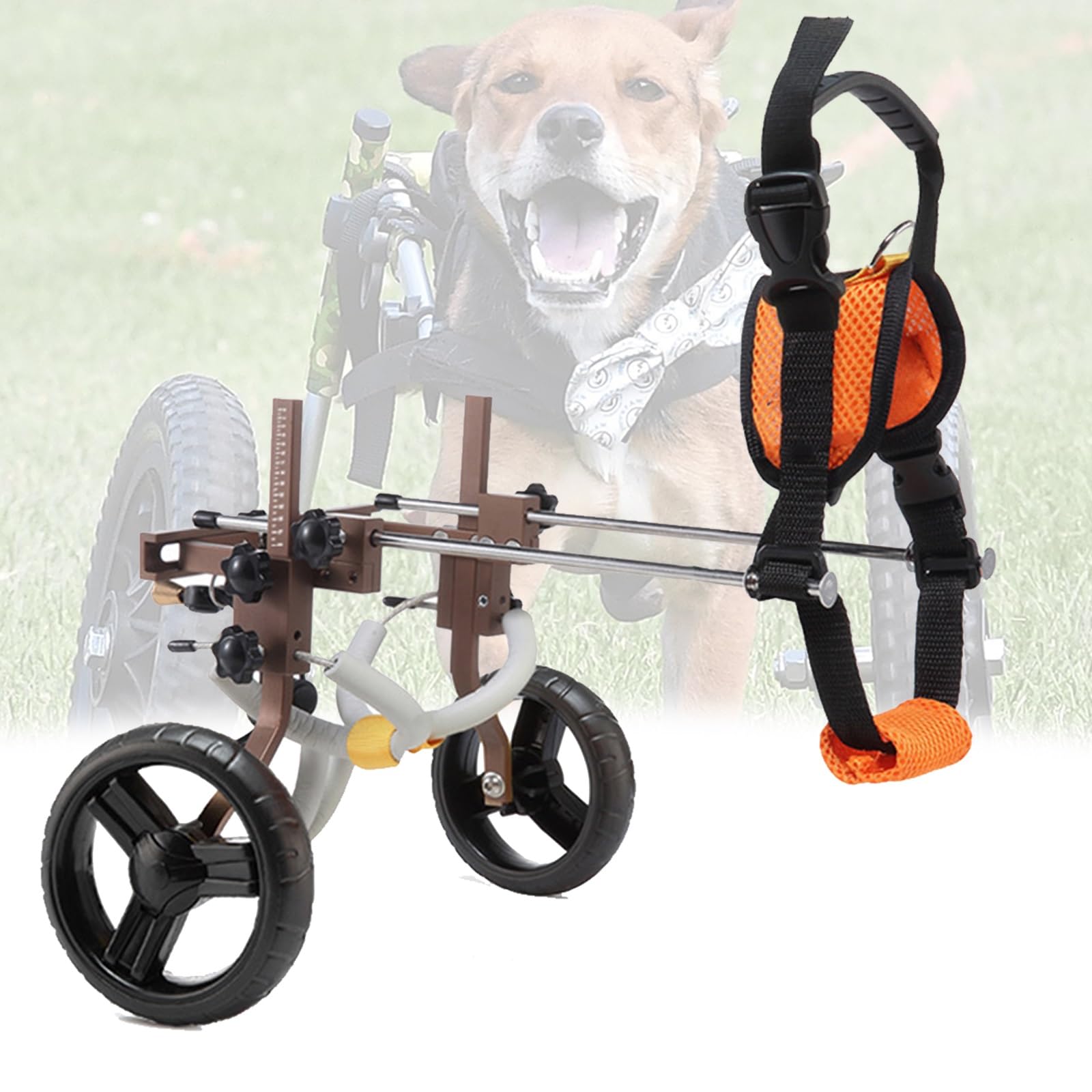 Fauteuil roulant réglable pour chiens chariot de mobilité léger à 2 roues