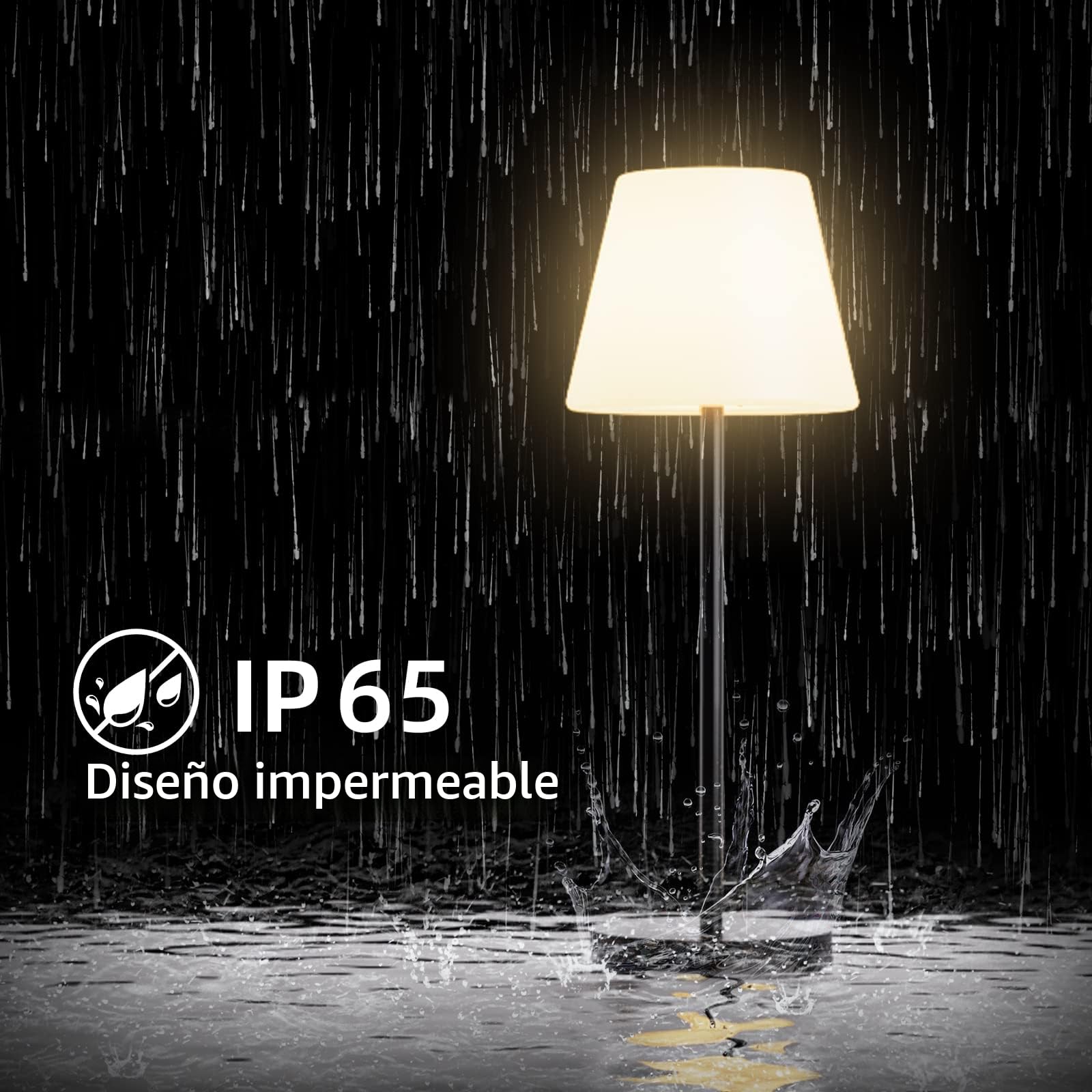 Lámpara de mesa solar para exteriores con sensor de luz, regulable blanco cálido y RGB LED lámpara de mesa inalámbrica, portátil, recargable, lámpara solar para exteriores,terraza.
