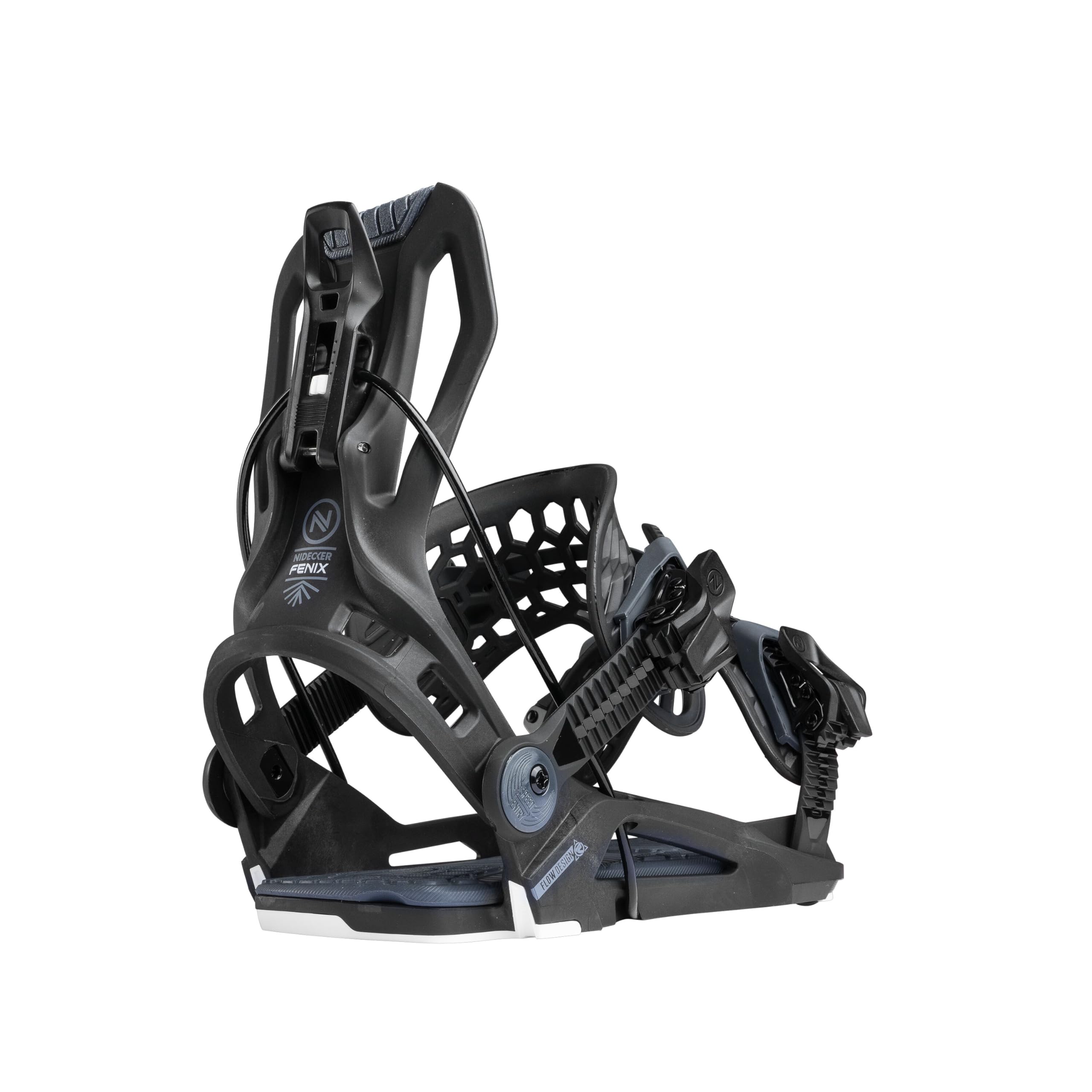 Nidecker Flow Fenix Snowboard Bindungen – Mid-Flex All-Mountain Bindung mit Asym UniBack & Eva Base