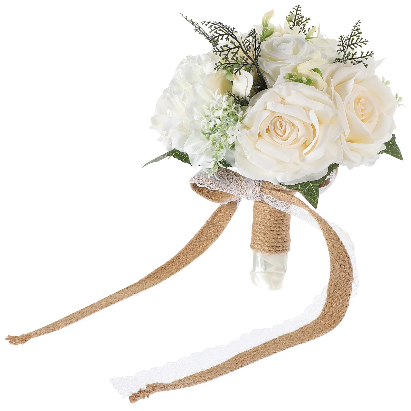 Künstlicher Brautstrauß aus Seidenstoff in Beige mit Realistischer Optik Pflegeleicht und Langlebig für Hochzeitsdekoration und Brautjungfernsträuße