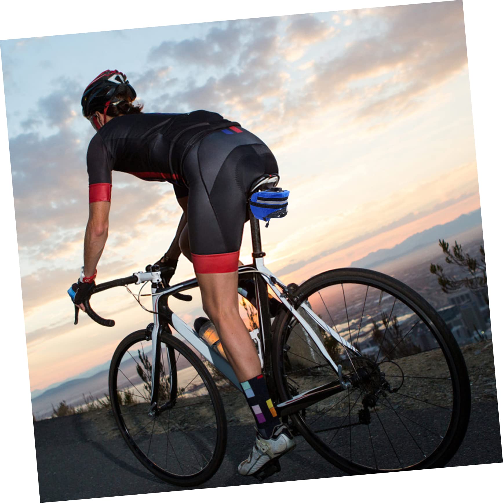 Mipcase Saddle Pouch for Mountain Road Bikes Capacity Cycling Saddle Bag with Reflective Stripe Easy Clean Design for Storing Tools Phones Keys Money