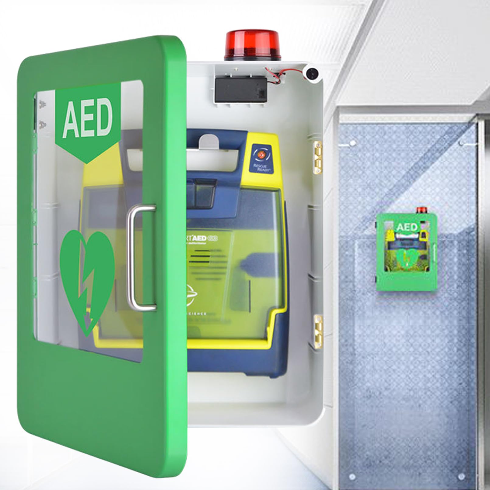 AED-Defibrillator-Schrank Mit Schlüssel Und Alarm, Wandmontierter Aufbewahrungsschrank, Durchsichtiges Fenster, Schließfach Für Zuhause, Büro, Krankenhaus Und Öffentliche Plätze