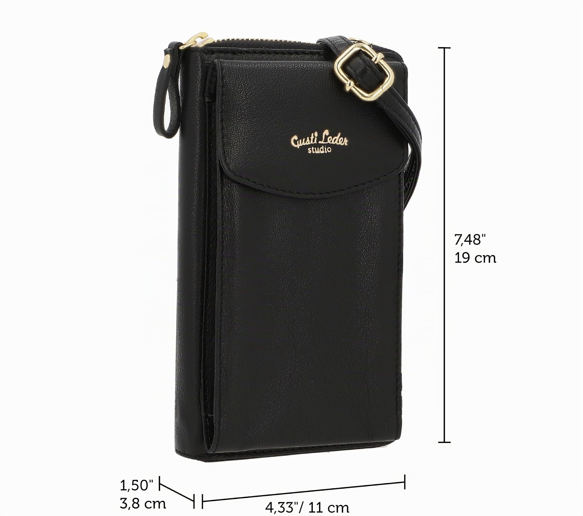 Gusti Umhängetasche Leder- Silvia Damen Handytasche Ledertasche Schultertasche Leder