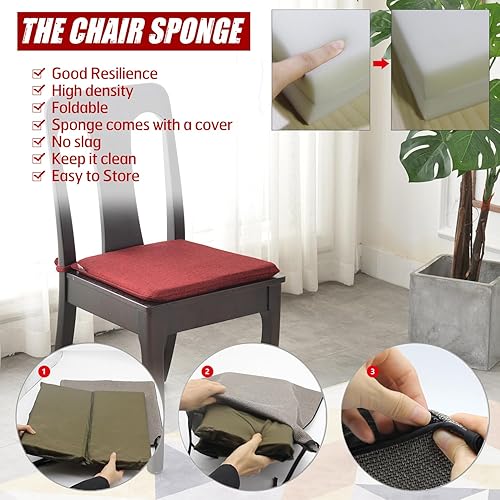 Miniatura 5 de BALCONY&FALCON - Cojín antideslizante para silla de asiento trasero, 16 x 16 pulgadas, funda de cojín para oficina, comedor, cocina, soporte,