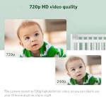 Moniteur vidéo LeapFrog LF915HD avec écran haute définition de 5" 720p, caméra panoramique inclinable à 360 degrés, vision nocturne couleur, (Blanc), Taille unique