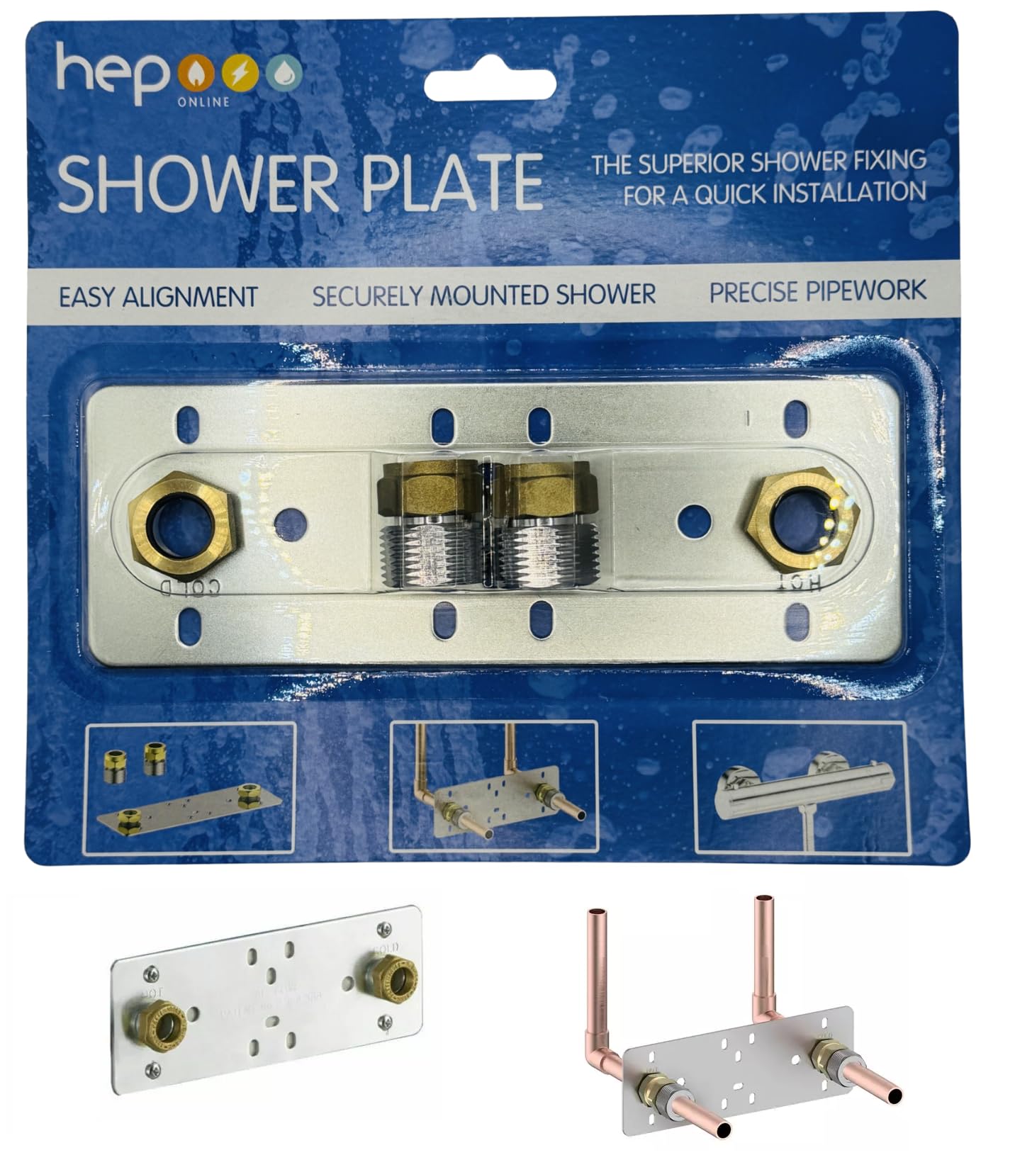 Hep Bringing Your Space To Life Silver Hep® Shower Plate Sp8 Concealed Fixing For Exposed Bar Valve Easyflow 150Mm