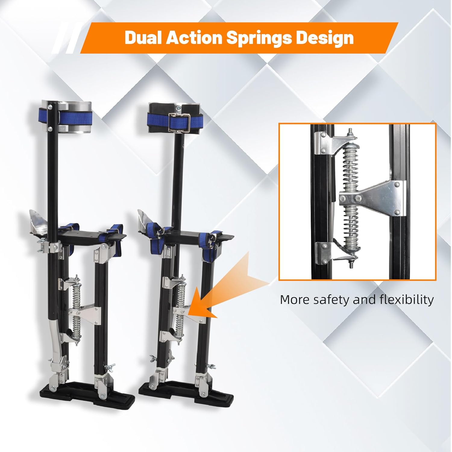 Drywall Stilts for Adults 18"-30" Adjustable Height Paint Stilt Aluminum Tool Stilt for Painting Painter - Black