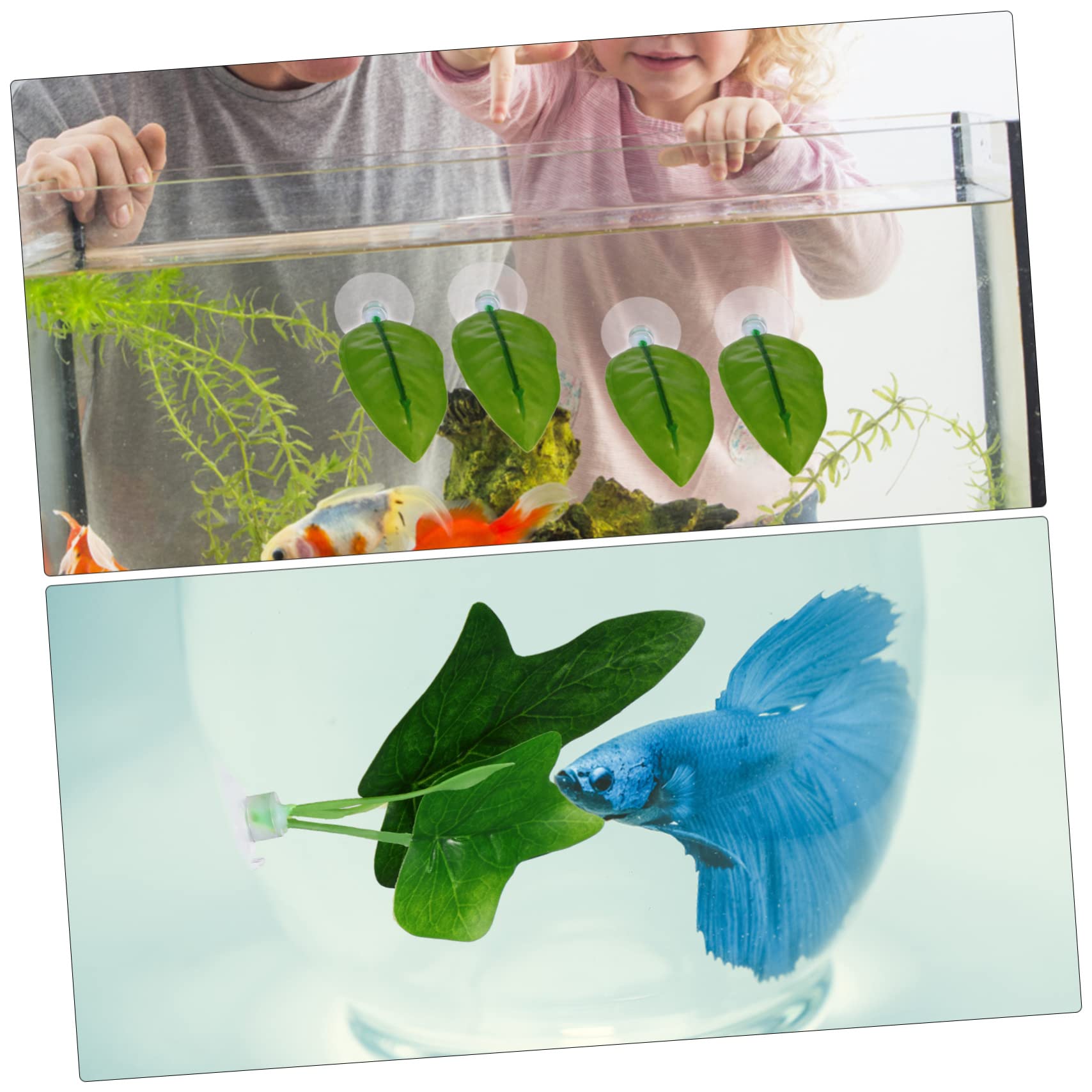 TOYANDONA 2 Series Hojas De Pecera Artificial Planta Falso Acuario Cría Accesorio De Pescado Betta Hojas De Desove Betta Hamaca De Hoja De Betta Hoja De Descanso El Plastico 8 Piezas*2