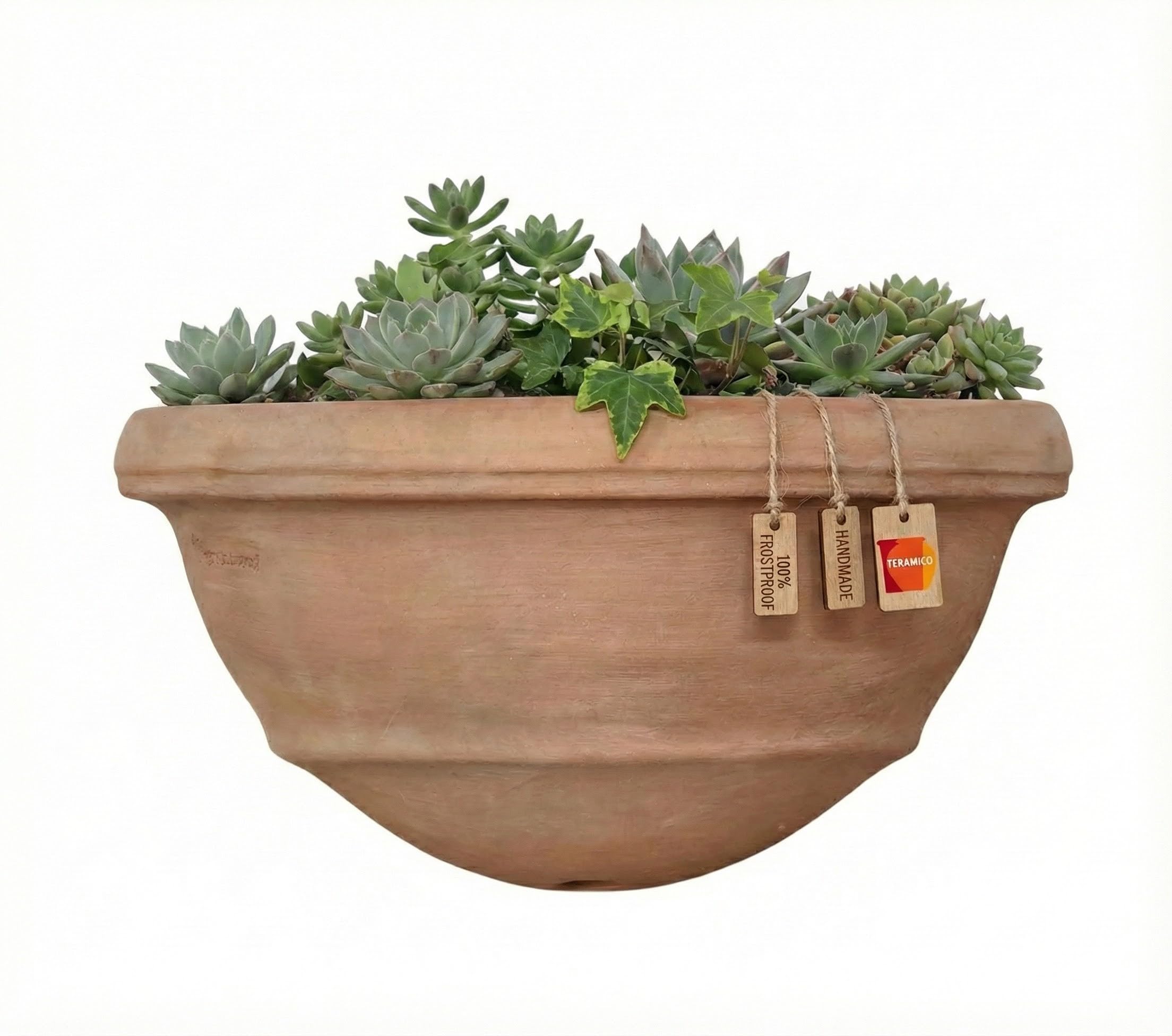 Flower pot planter for the wall, Vaso a Muro terracotta frost-proof, quality goods, Italian terracotta, ideal for outdoor use for garden, balcony and terrace