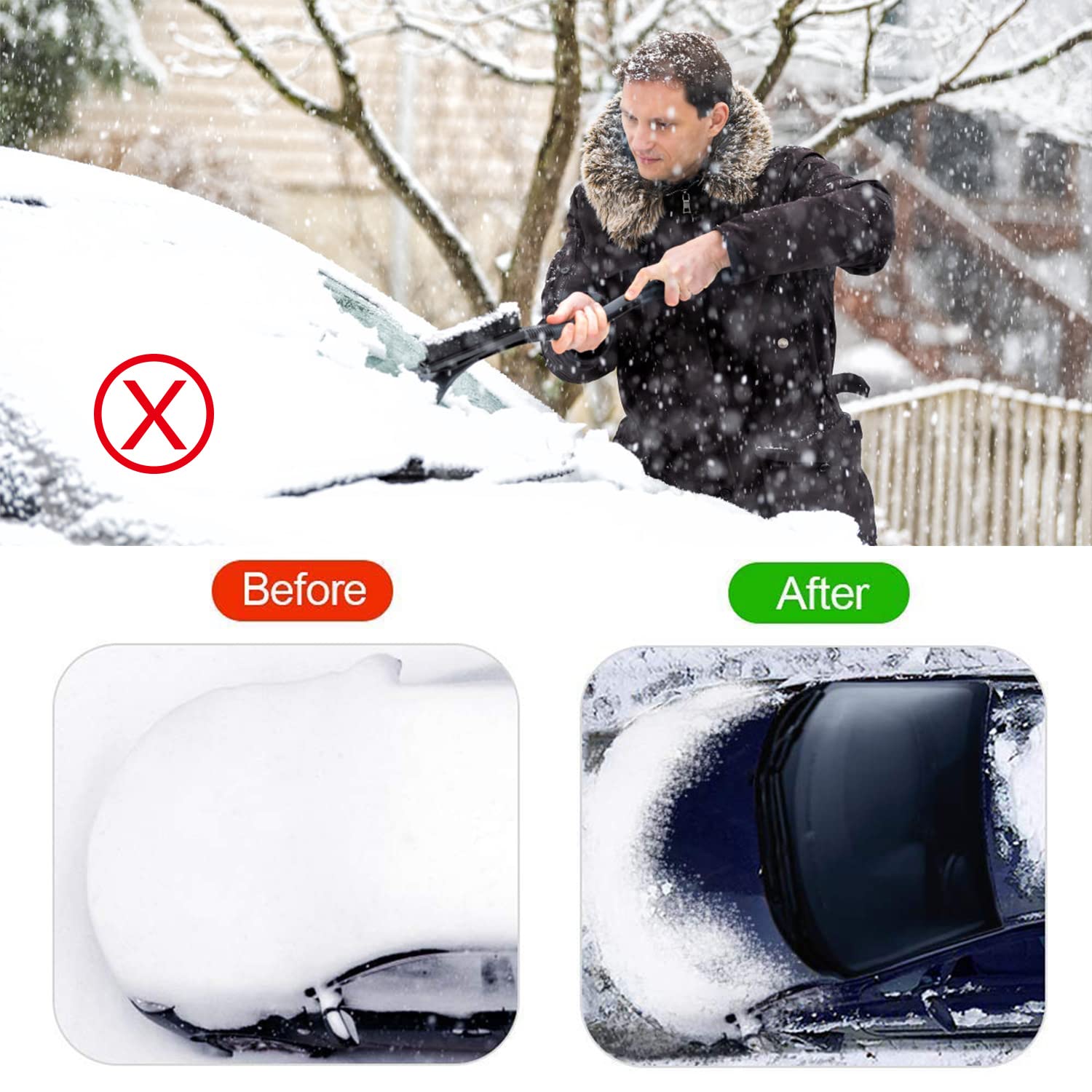 Linarun Copertura per parabrezza anteriore con nove magnete di fissaggio per parabrezza invernale, protezione da neve, EIS, gelo, polvere, sole 145 x 128